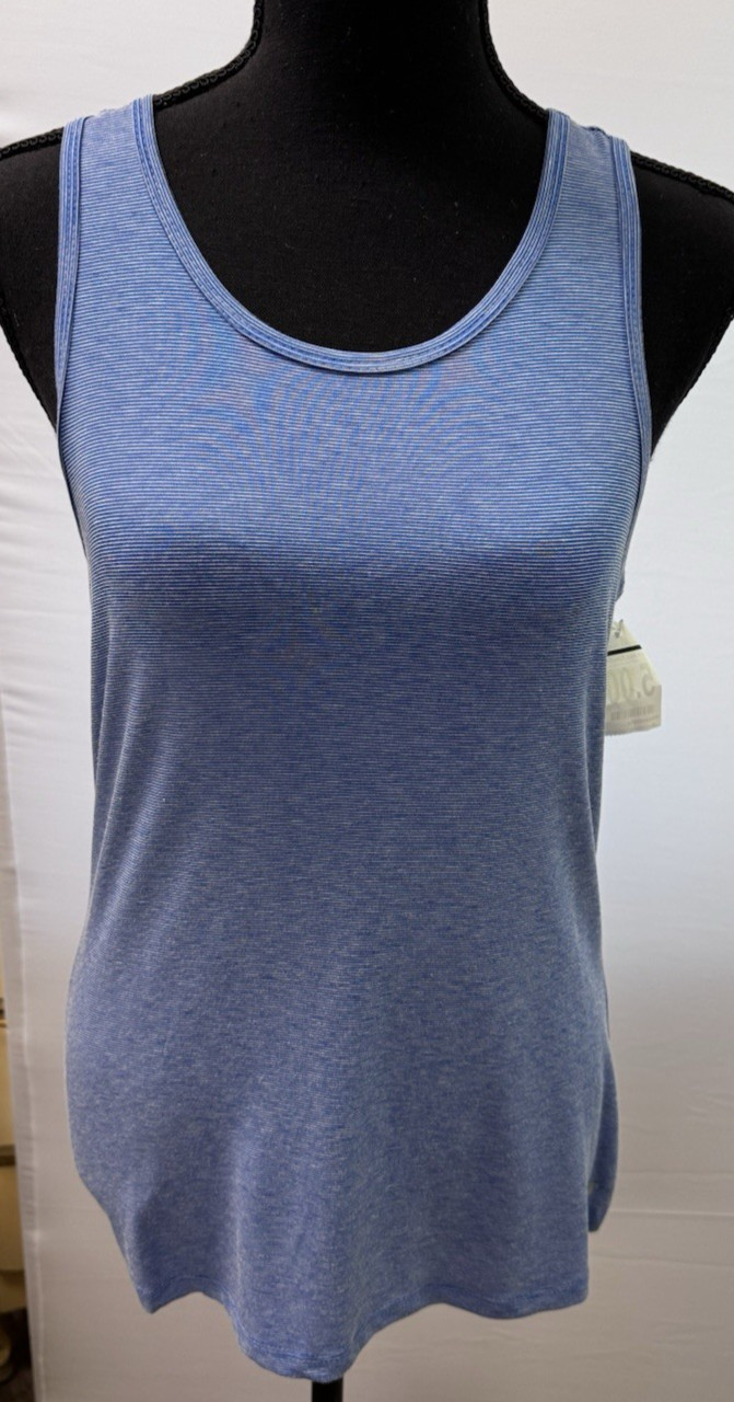 AVIA WOMENS X-SMALL 0-2 BLUE WHITE STRIPE ATHLETIC TANK TOP – NEW WITH TAG