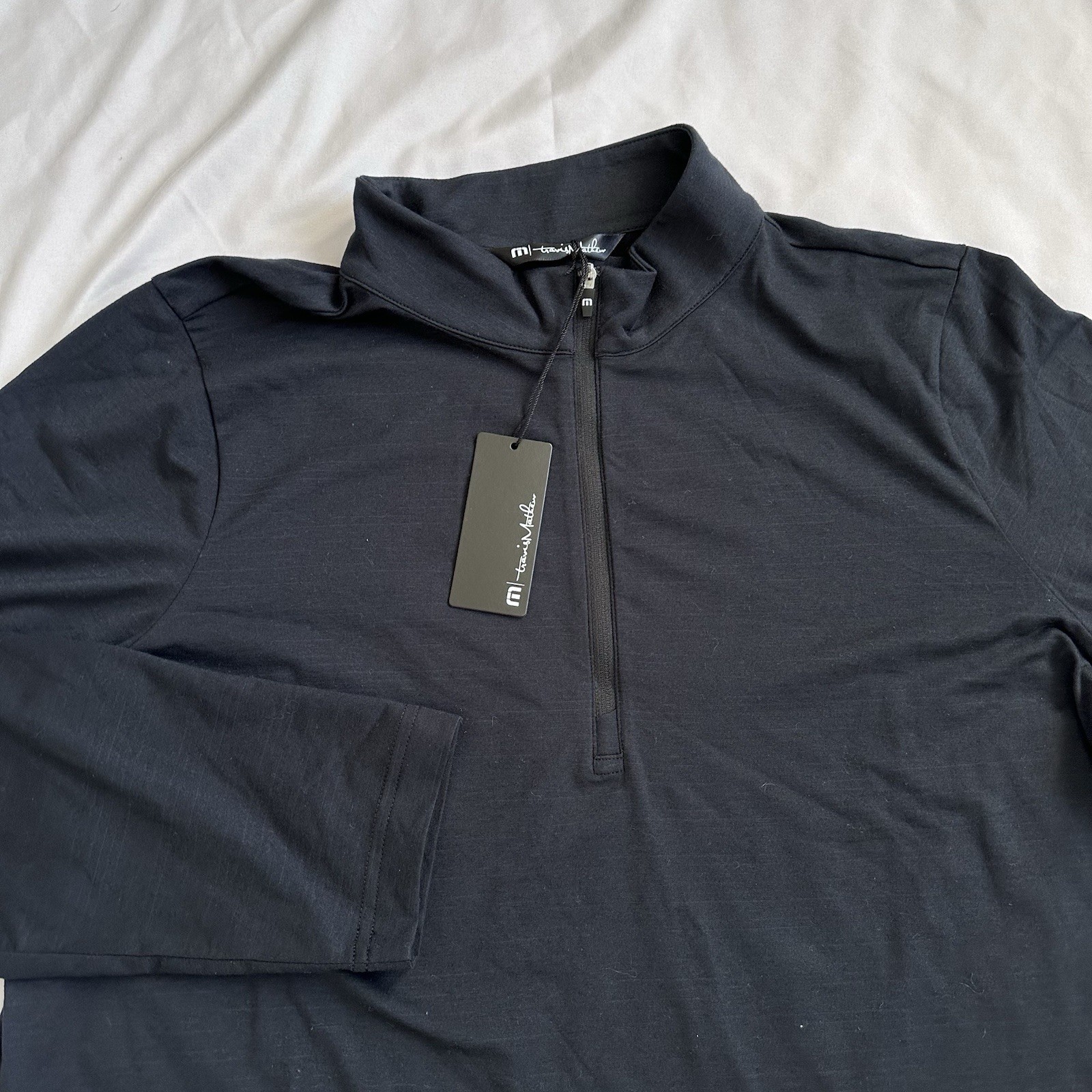 Travis Mathew Top Womens 2XL XXL Crestview 1/4 Zip Black Pullover