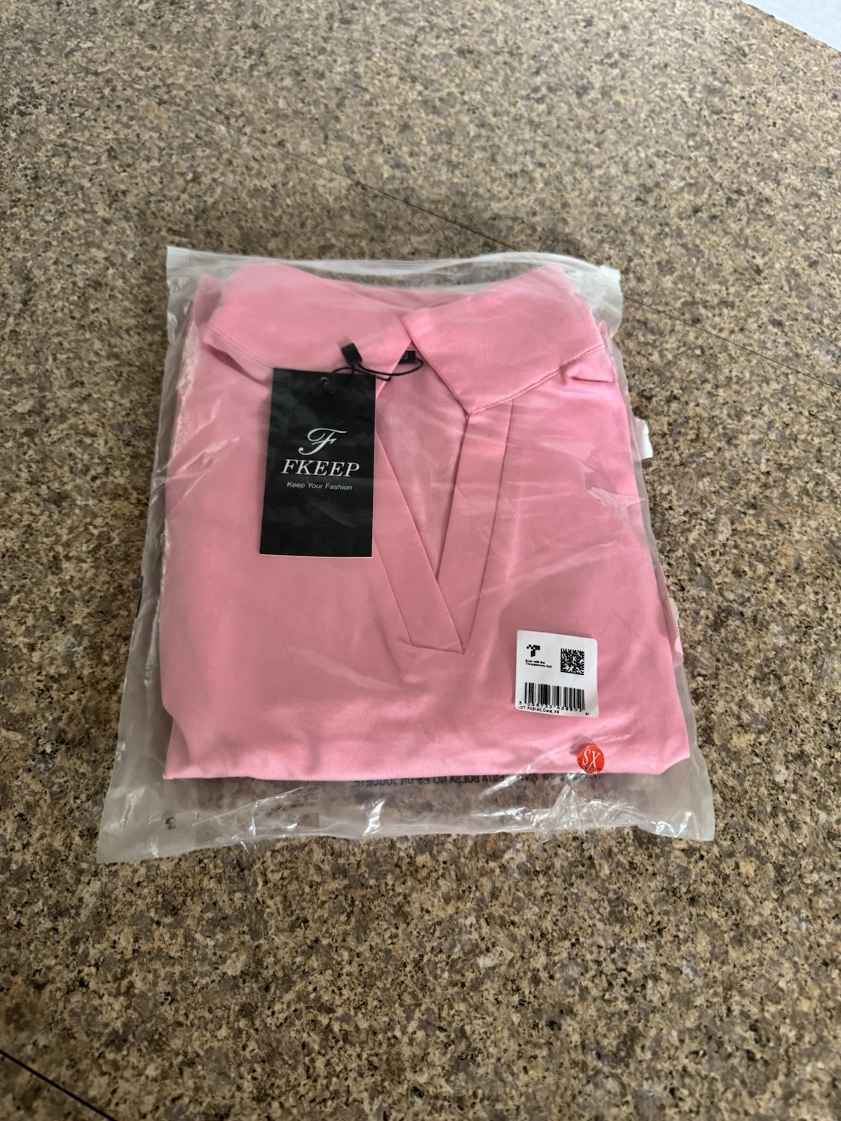 Fkeep Women’s Tennis Golf Shirt Long Sleeve V Neck Workout Athletic Pink New Xs
