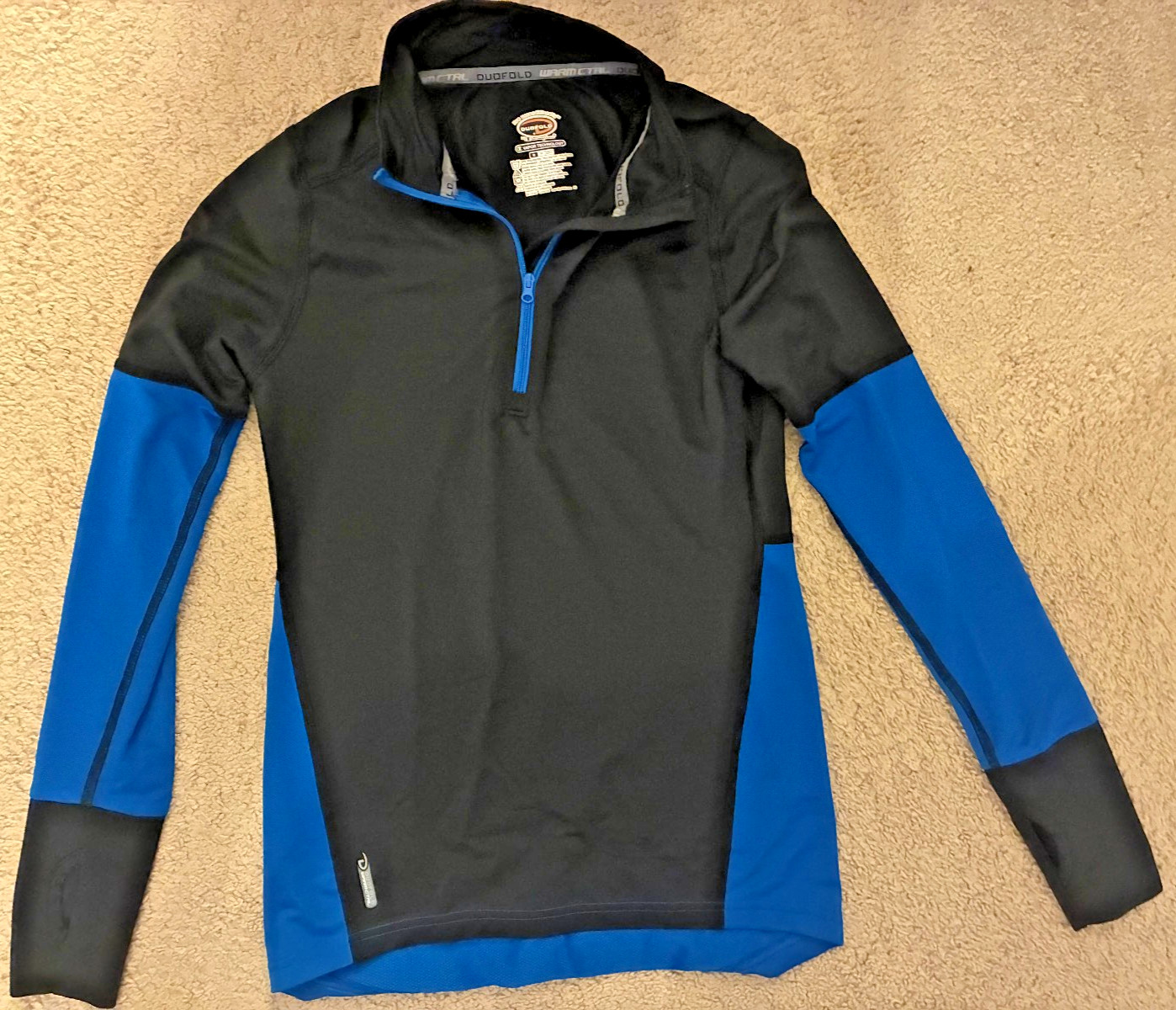 Duofold Champion WarmCTRL Quarter Zip Base Layer Shirt Womens S Black BlueDuofol