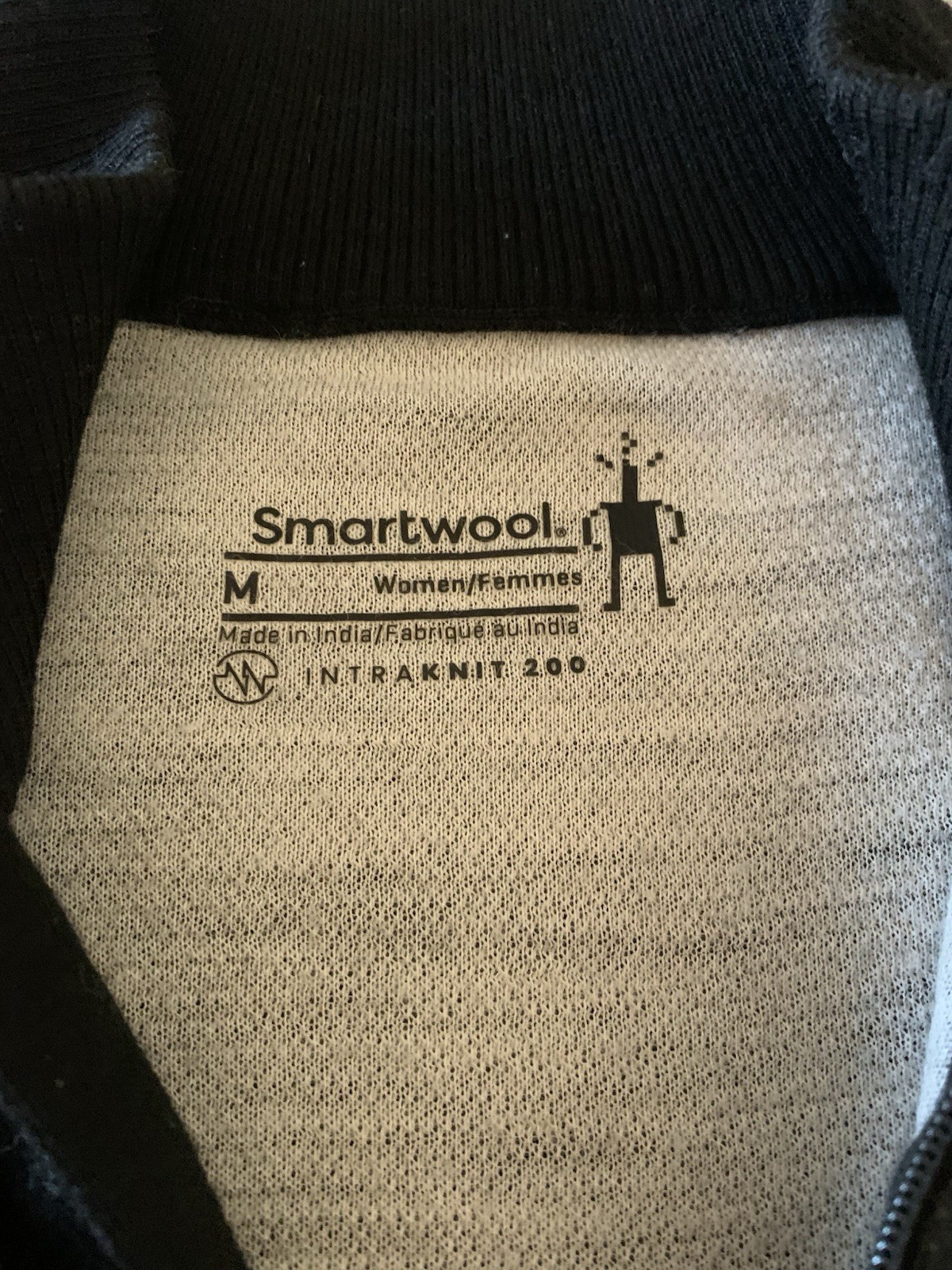 Smartwool Pullover Womens Size Medium Black Intraknit 200 1/4 Zip Merino