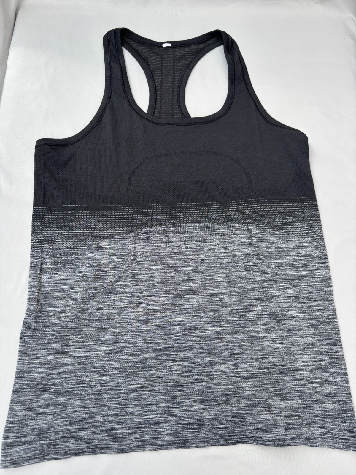 LULULEMON GRAY/BLACK RACERBACK RUN SWIFTLY TOP