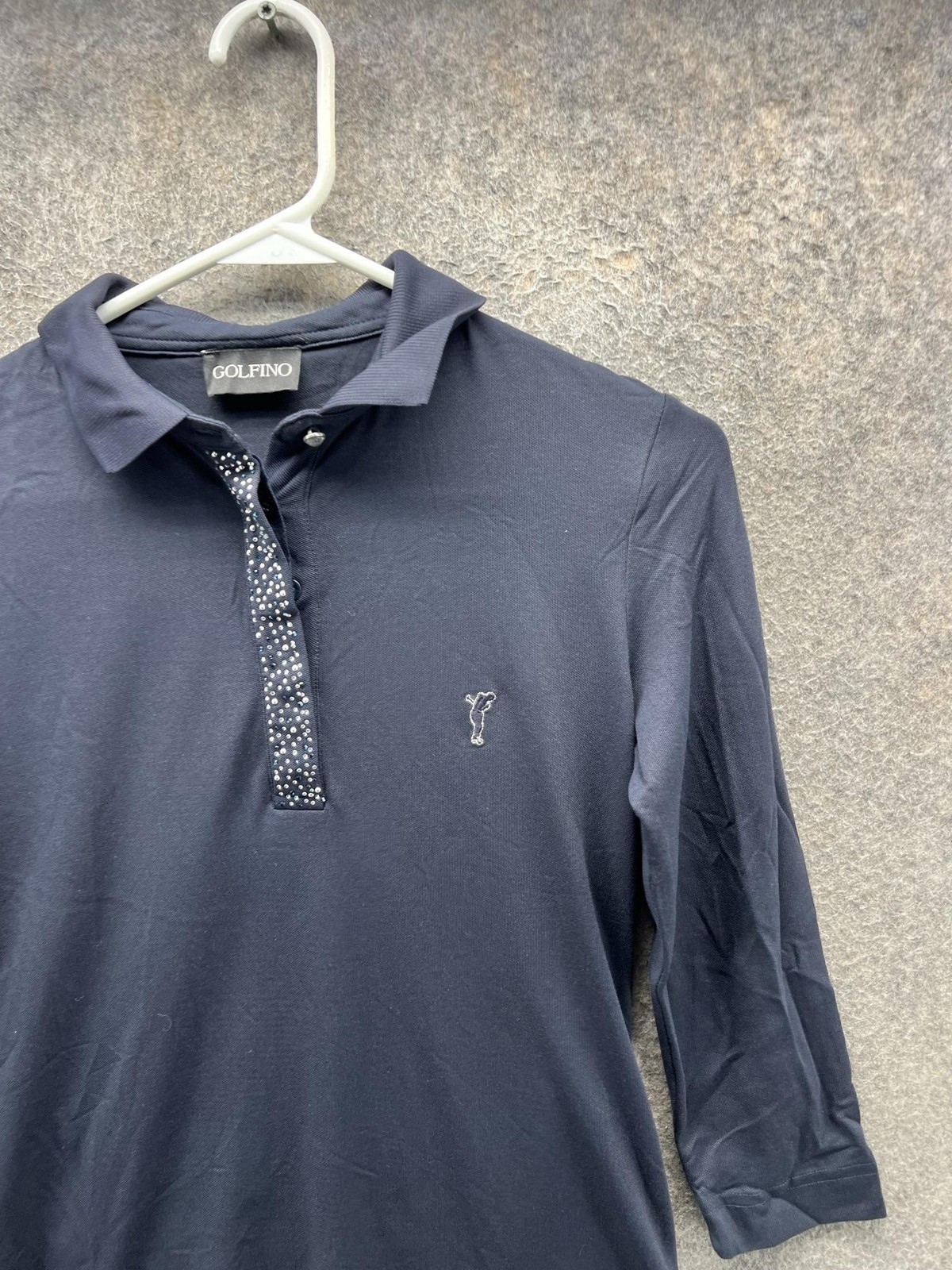 Golfino Polo Shirt Womens XS Blue 3/4 Sleeve Collared Golf Activewear Top