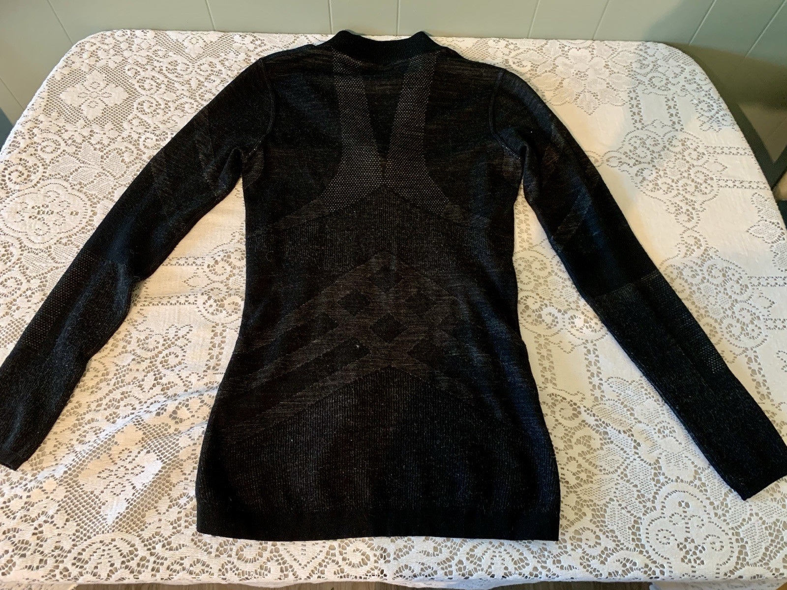 Smartwool Pullover Womens Size Medium Black Intraknit 200 1/4 Zip Merino