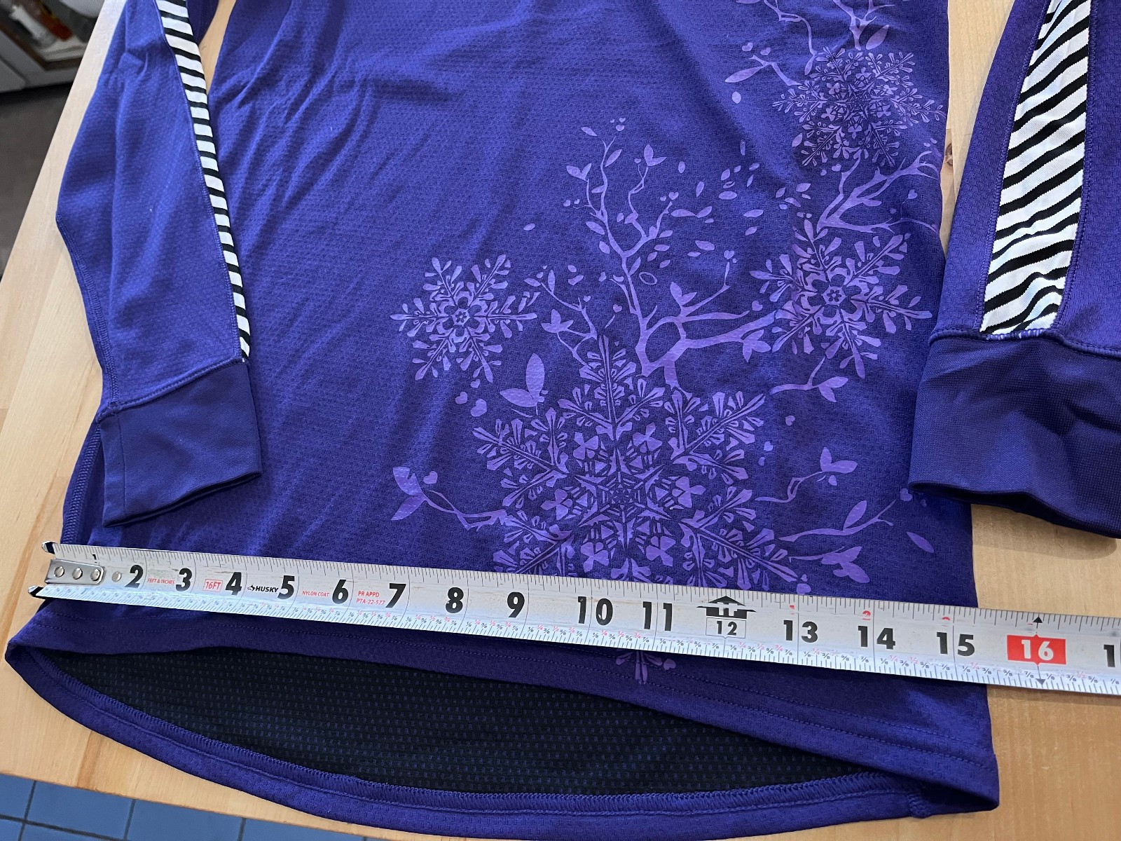 Helly Hansen Active Baselayer Top Women’s S Purple Floral 1/4 Zip Pullover
