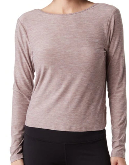Kyodan Womens Top Size tp/xs Purple Cross-Back Long Sleeve Comfort Jersey top