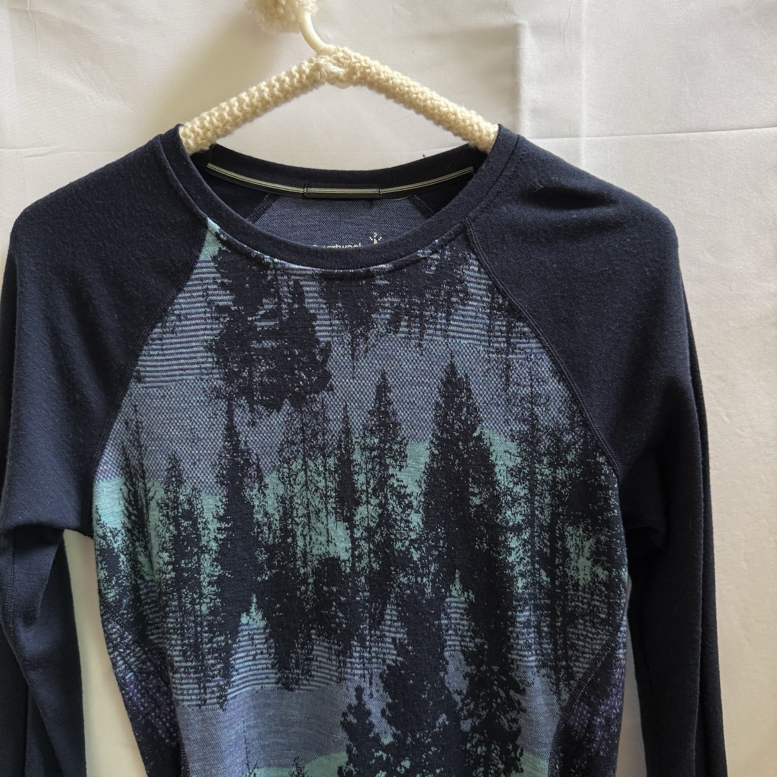Smartwool Merino 250 Base Layer M Women’s Collar L/S Blue Woodsmoke Forest