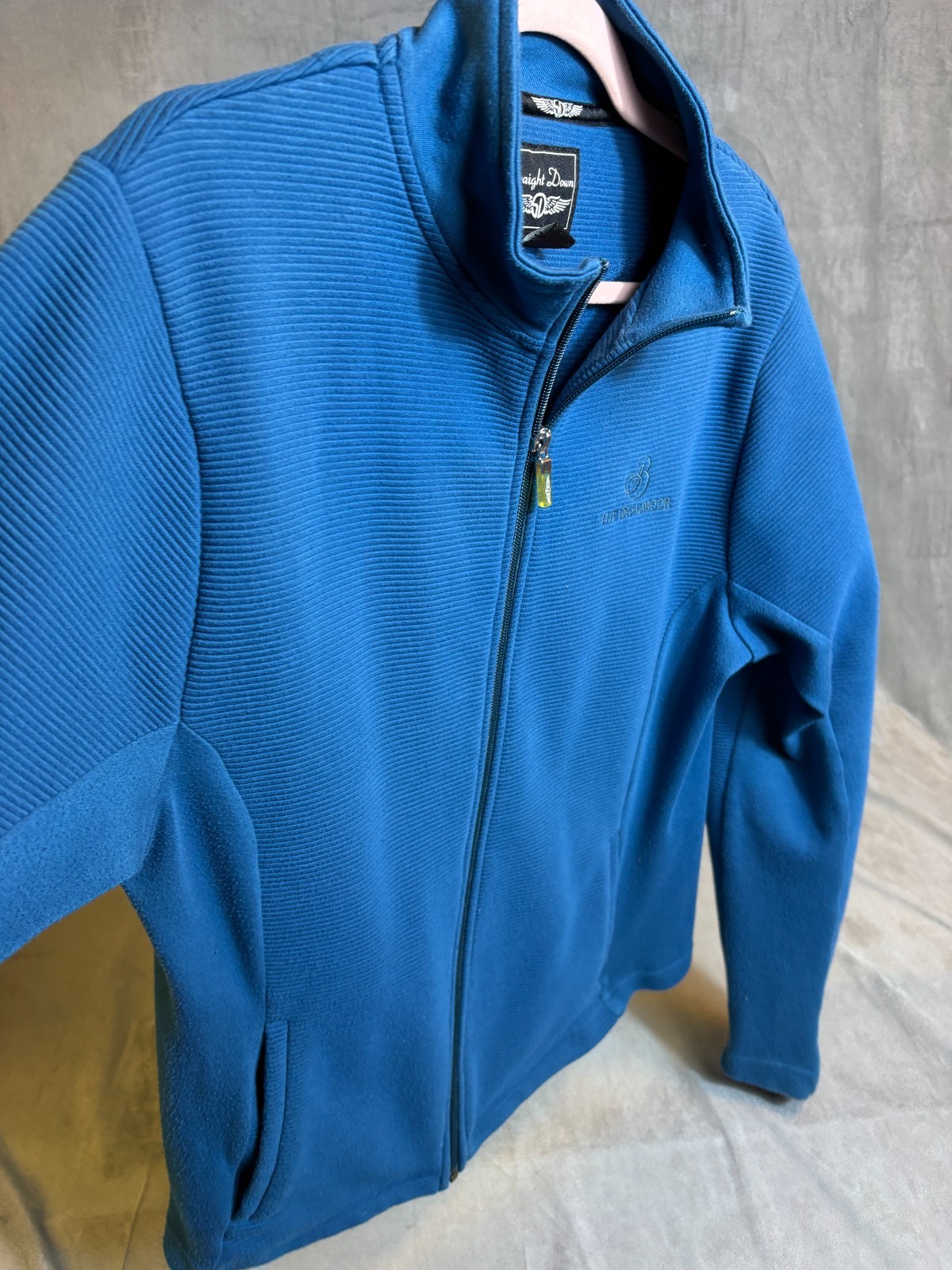 Straight Down Broadmoor Blue Pullover Womens 1/4 Zip Golf Performance Ribbed XL