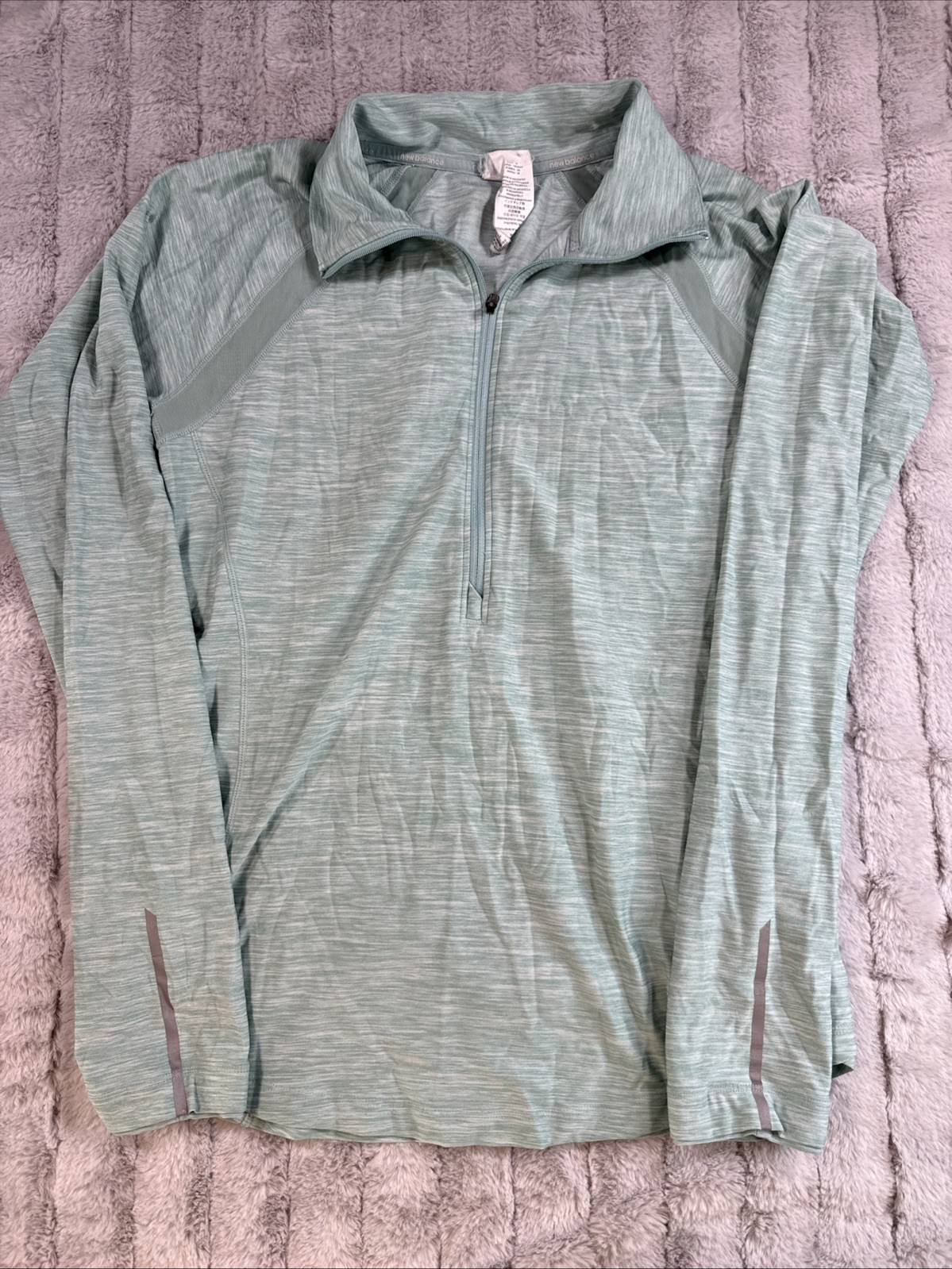 New Balance Womens NB Dry 1/2 Zip Shirt Pullover Size Medium With Pocket A282
