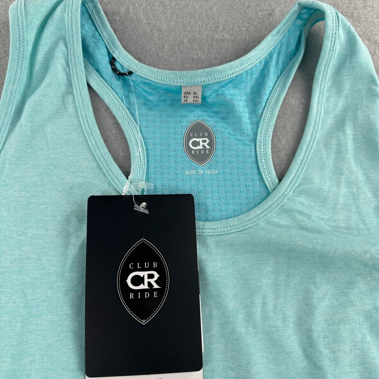 Club Ride Tank Top Shirt Womens XL Blue Racerback Cycling Athletic Trixie Bike