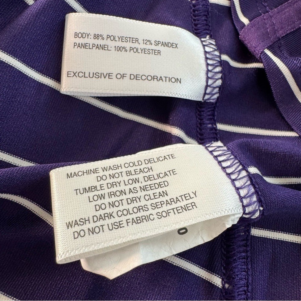 Cutter & Buck Clemson Tigers DryTech 50+ Purple Striped Quarter Zip Mock Neck S
