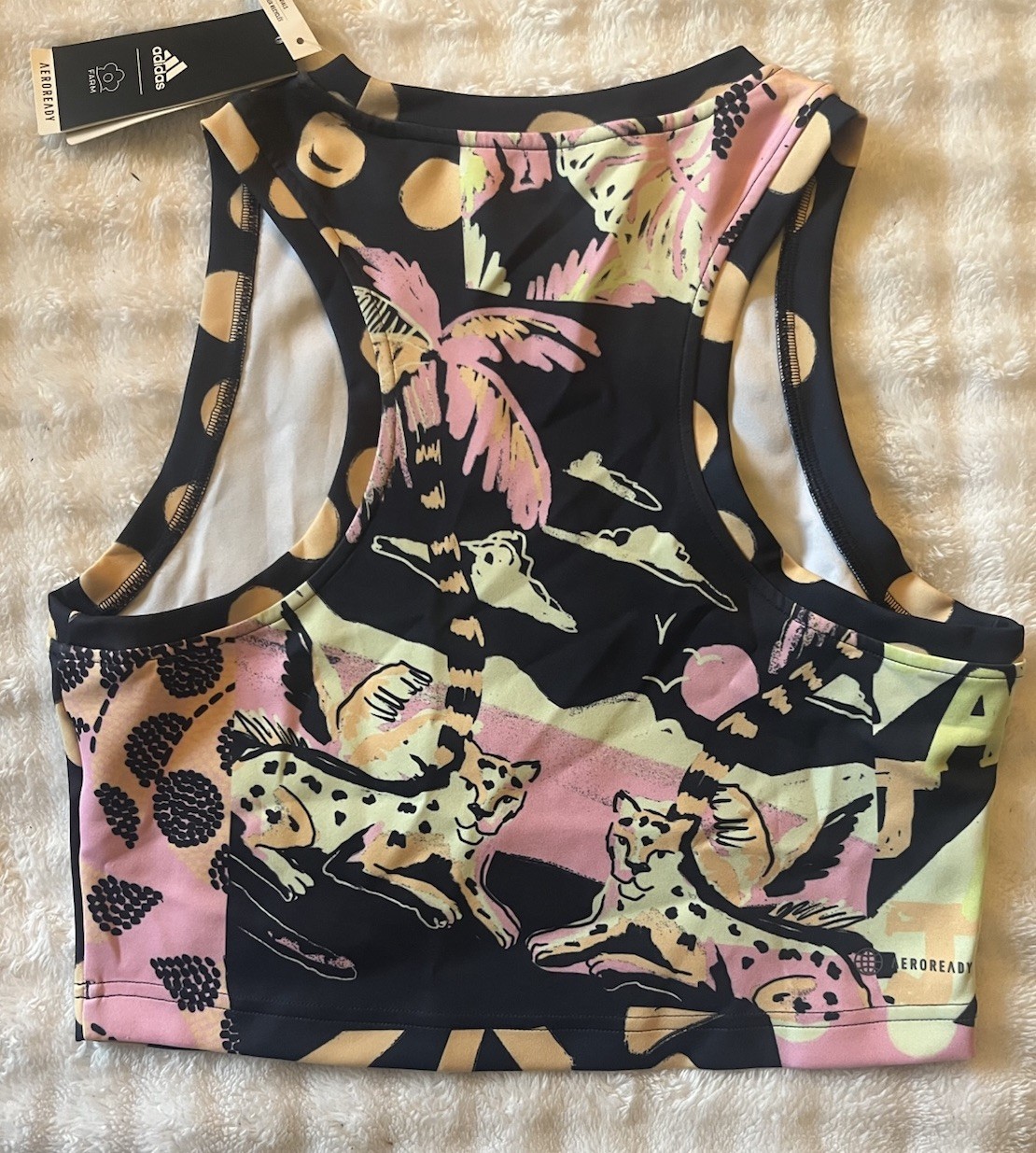 Adidas Farm Print Aeroready Sleeveless Tank Top Size Small Women’s