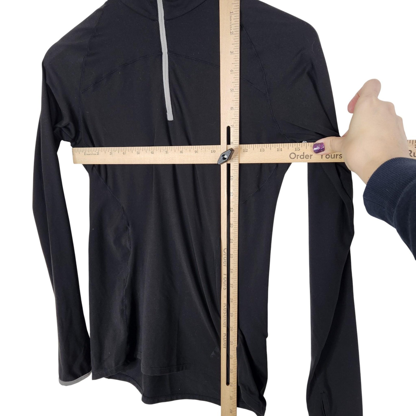 EDDIE BAUER First Ascent Pullover Shirt Womens Small Black Quarter Zip Stretch