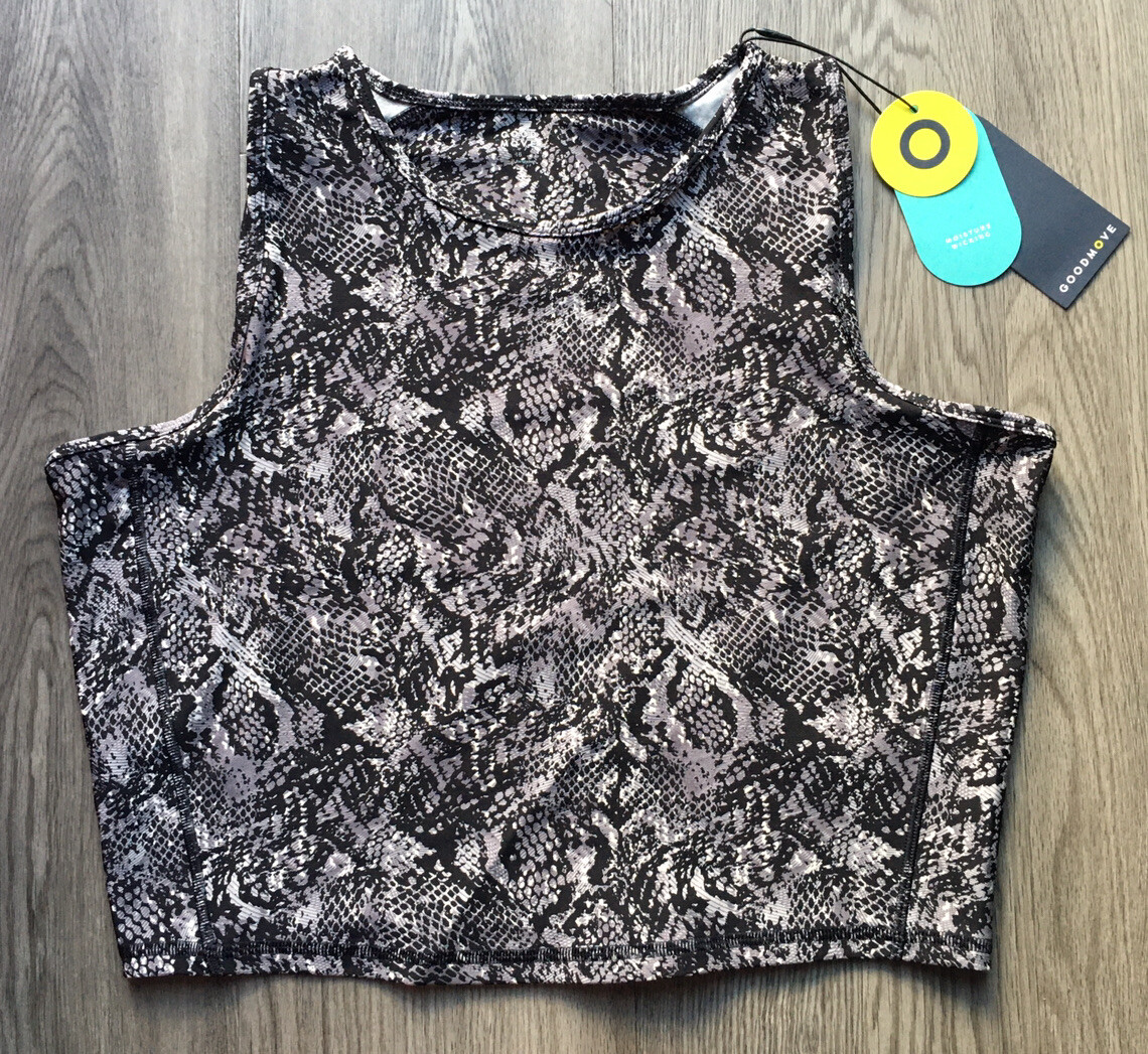M&S Women Goodmove Grey Cropped Tops Size UK 16 -BNWT-