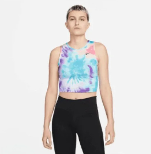 Nike Tank Women’s Tie Dye Dri Fit Fast Sleeveless Cropped Top Stretch Size XL