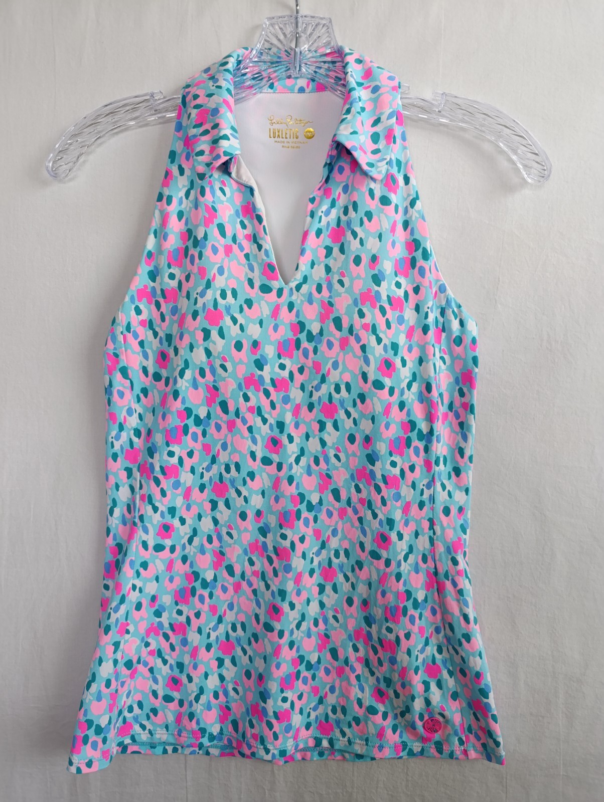 Lilly Pulitzer Luxletic UPF50+ Lakelyn Bra Polo Sleeveless Top Size XXS
