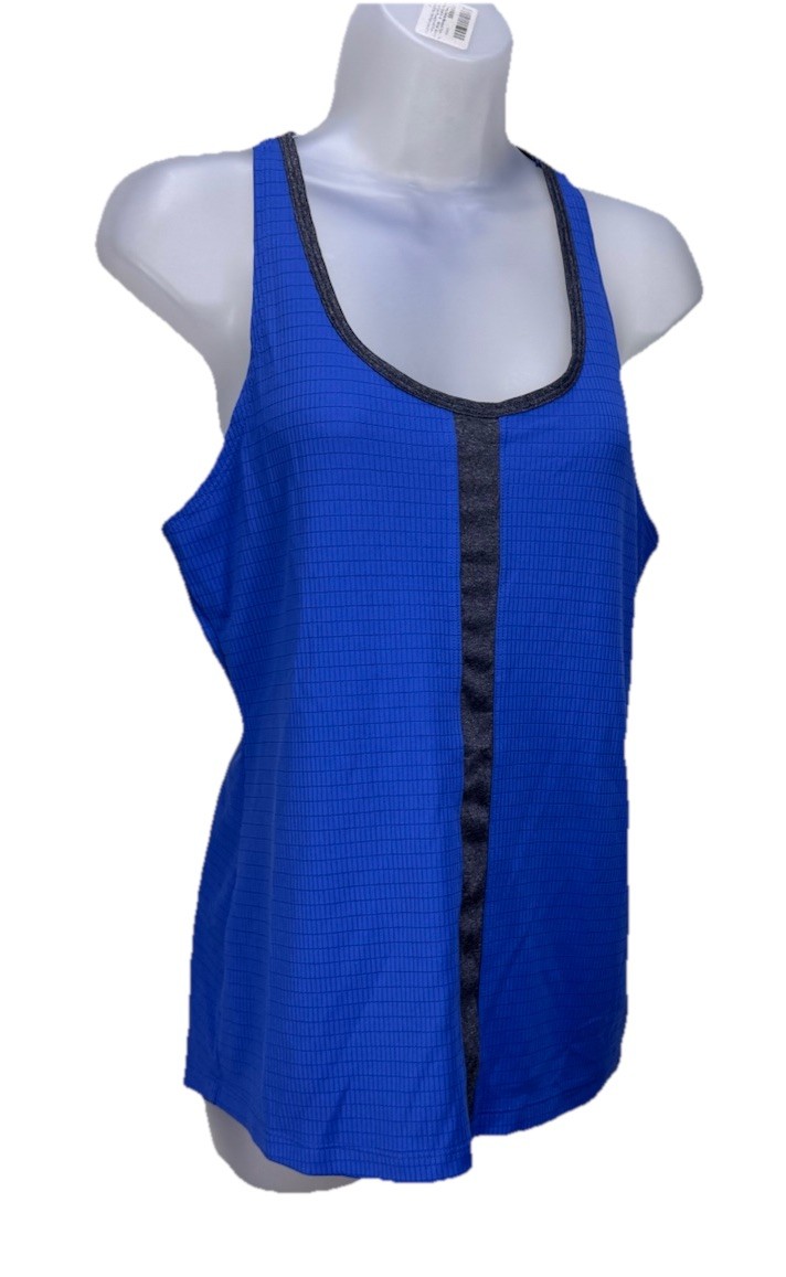 Avia Activewear Tank Top Womens Size M Purple Gray Strappy Back Polyester Blend