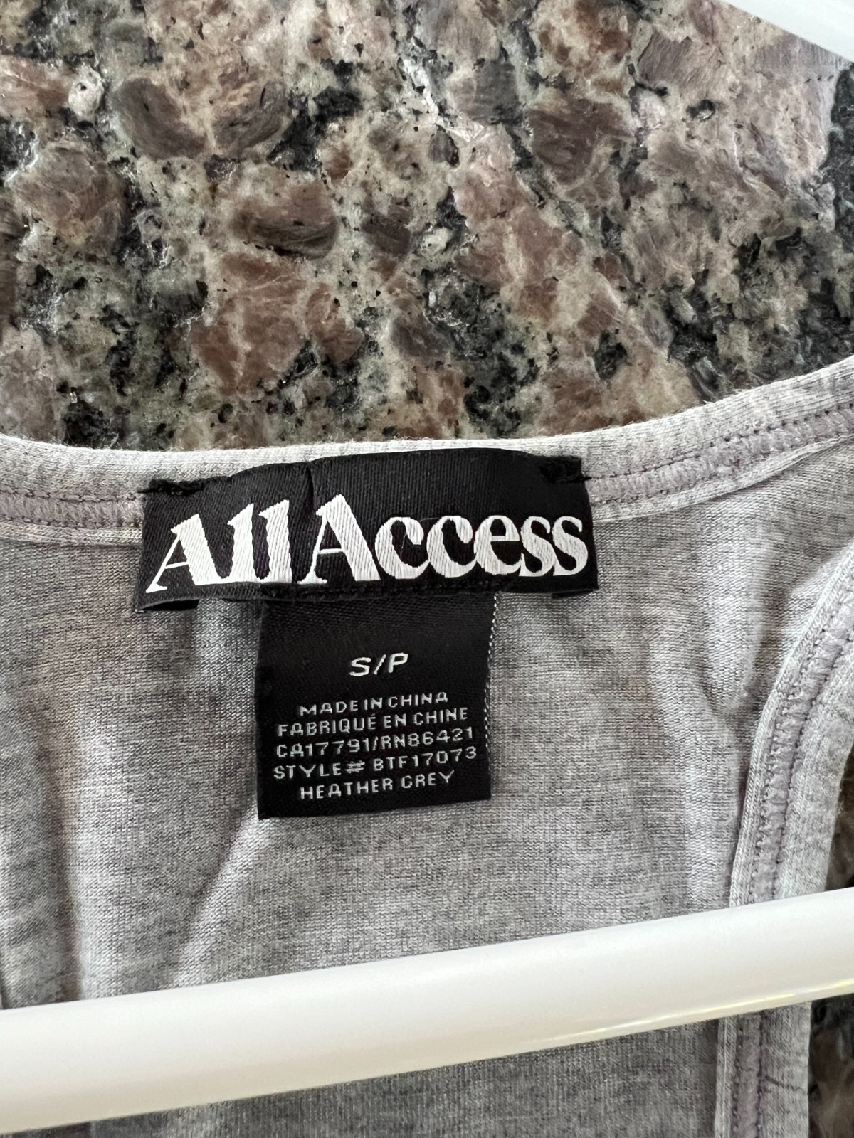 All Access Womens Athletic Racer Back Grey Tank Top Size:Small