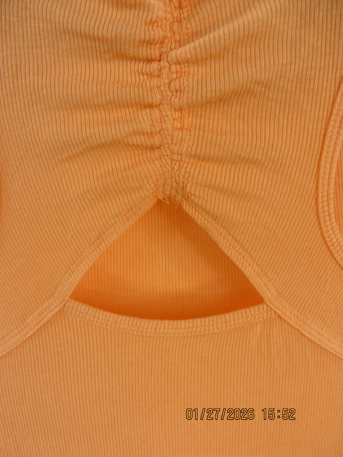 AVIA SZ M (8-10) Rayon/Spand NWOT Peach Ruched Back Soft Active Tank Top Shirt