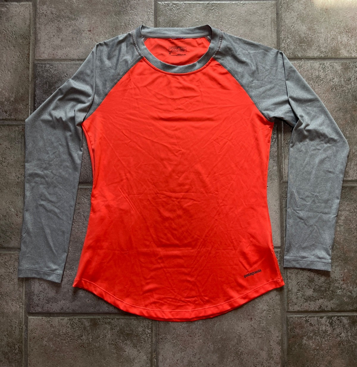 New Patagonia Tropic Comfort Crew Long Sleeve Coral Gray Women M Pocket