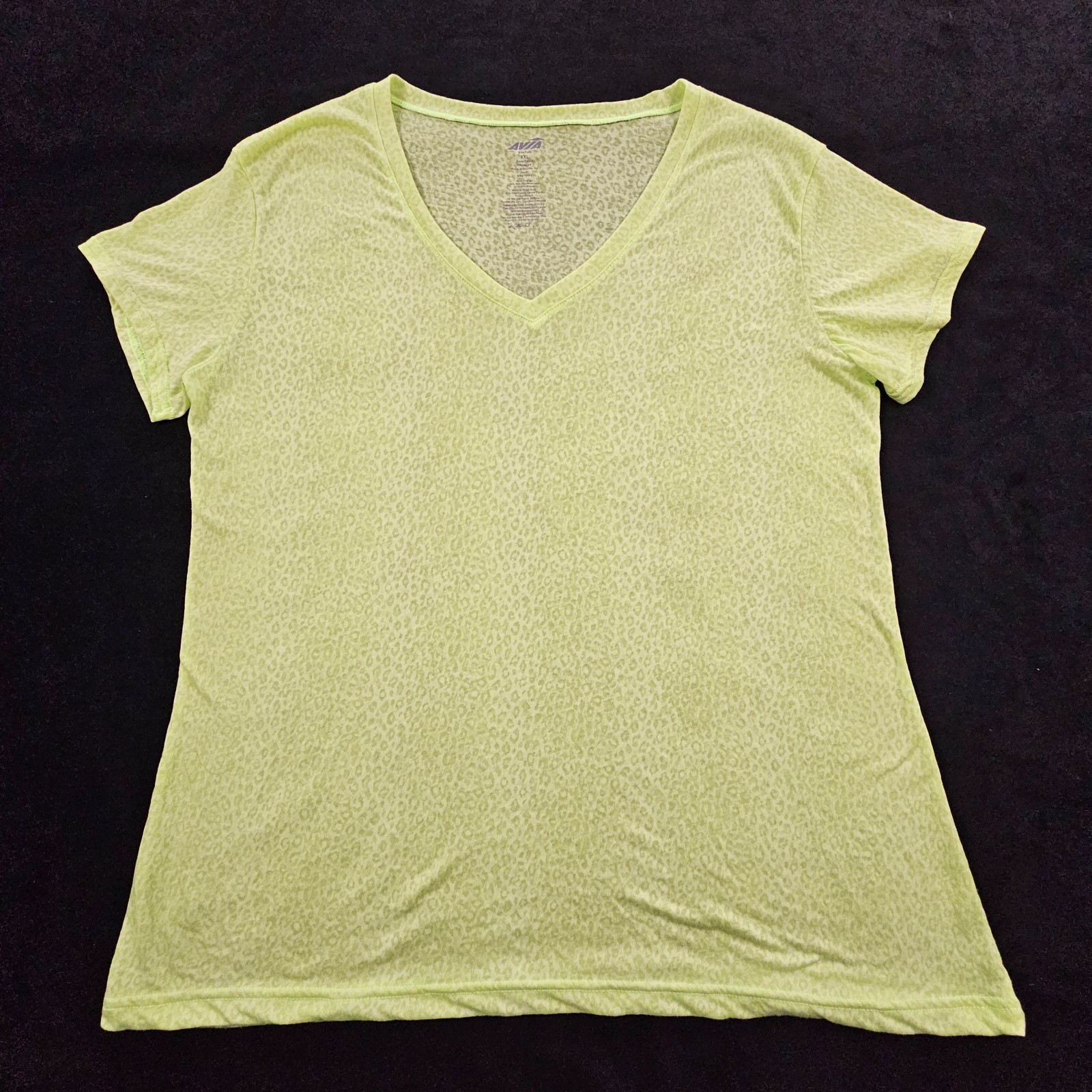 Avia Yellow Short Sleeve V-Neck Performance T-Shirt Women’s 2XL
