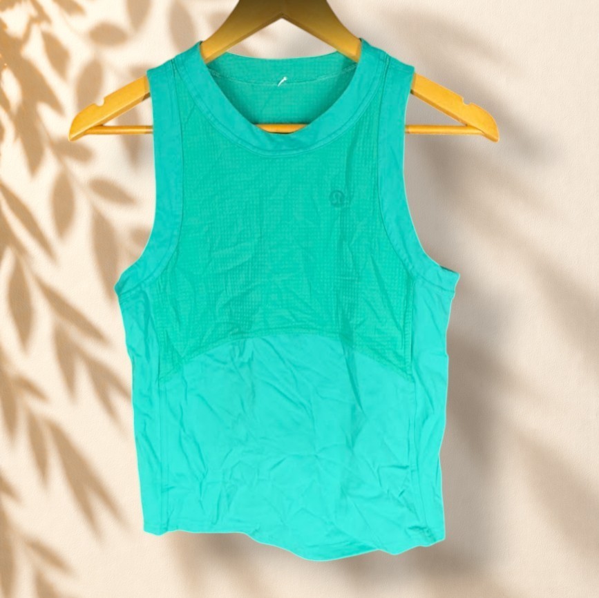 Lululemon Activewear Tank Women M Medium Blue Sleeveless Wide Strap Gym Yoga