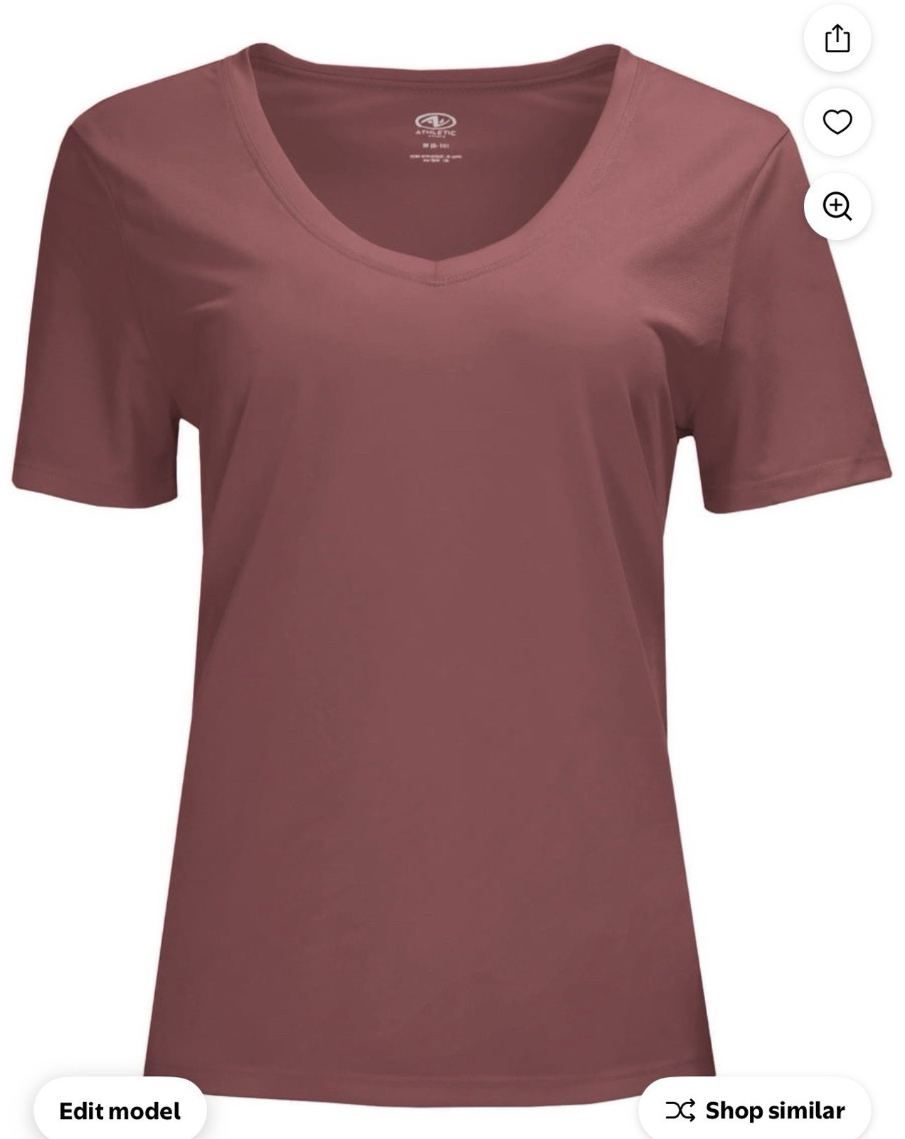 NEW Athletic DriWorks Burgundy Sports Short Sleeve T-shirt Med & Large #2047-49