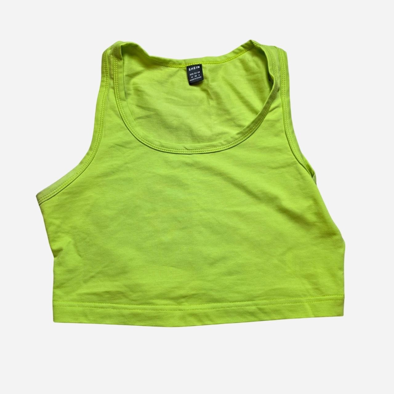 SHEIN Neon Lime Ribbed Cropped Tank