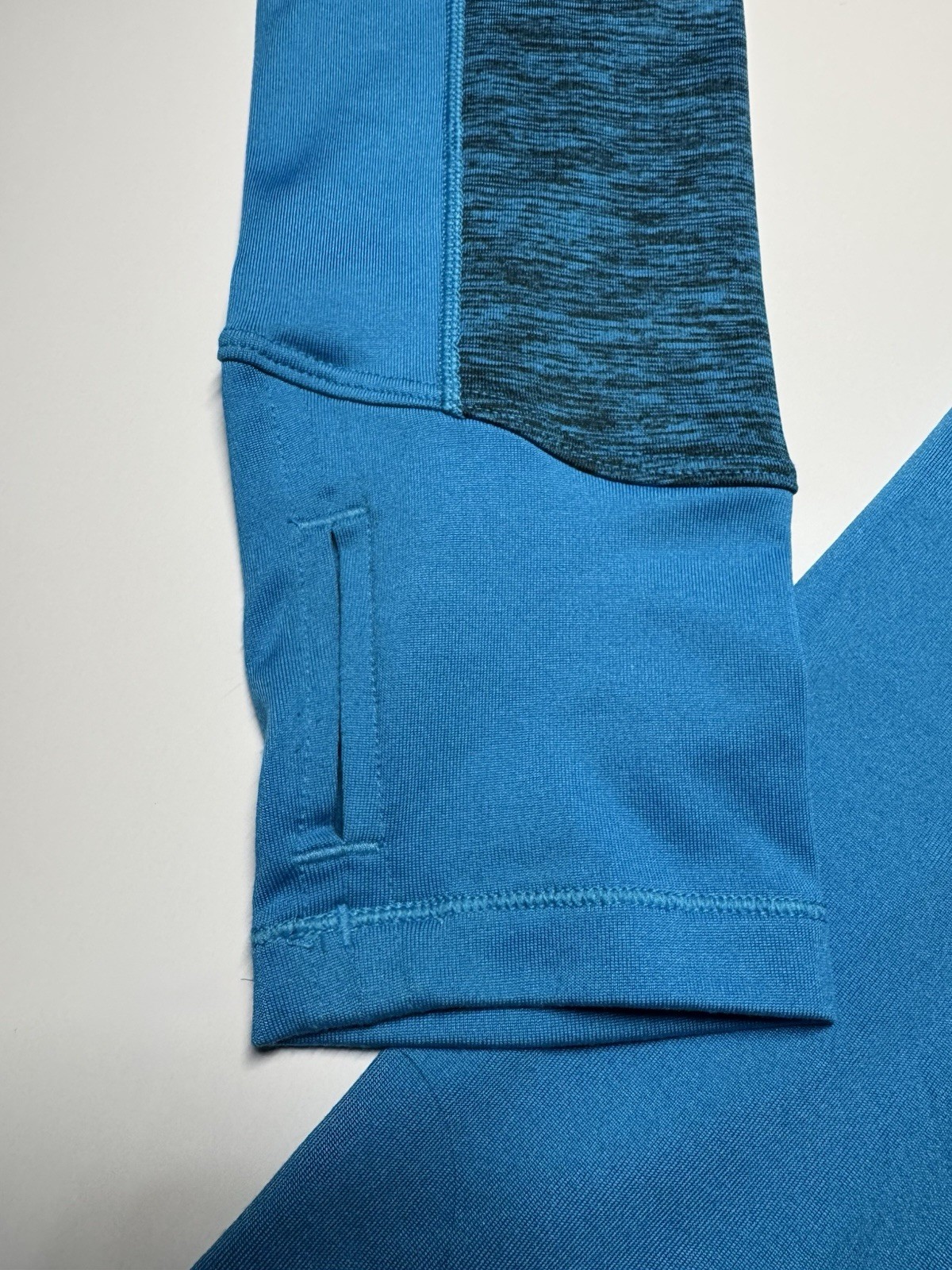 Reebok 1/4 Zip Pullover Blue Long Sleeve Mock V Neck Athletic Stretch Sz Large