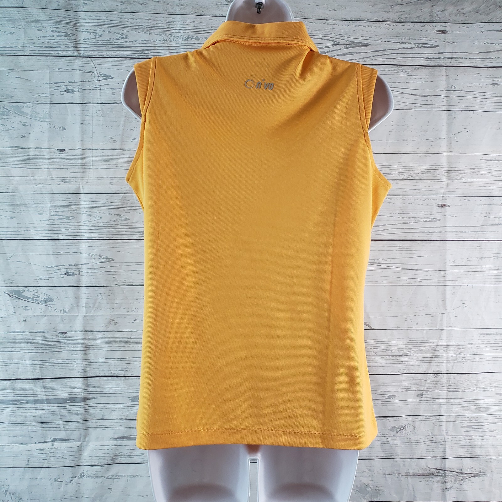 Nivo Womens Top Sz Medium Solid Orange 1/4 Zip Sleeveless