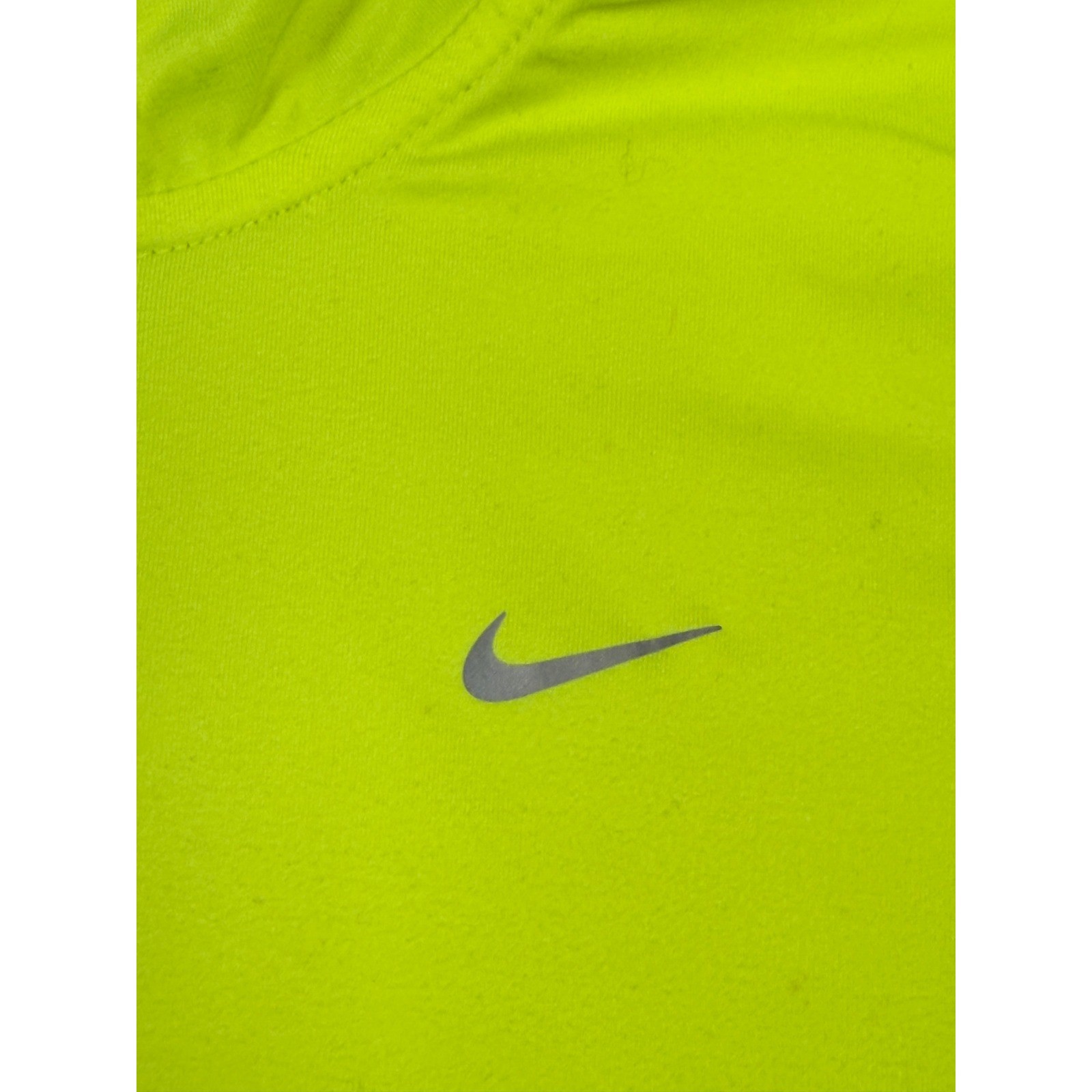 Nike Running Dri-FIT Half Zip Pullover Neon Yellow Volt Womens Small Thumbholes