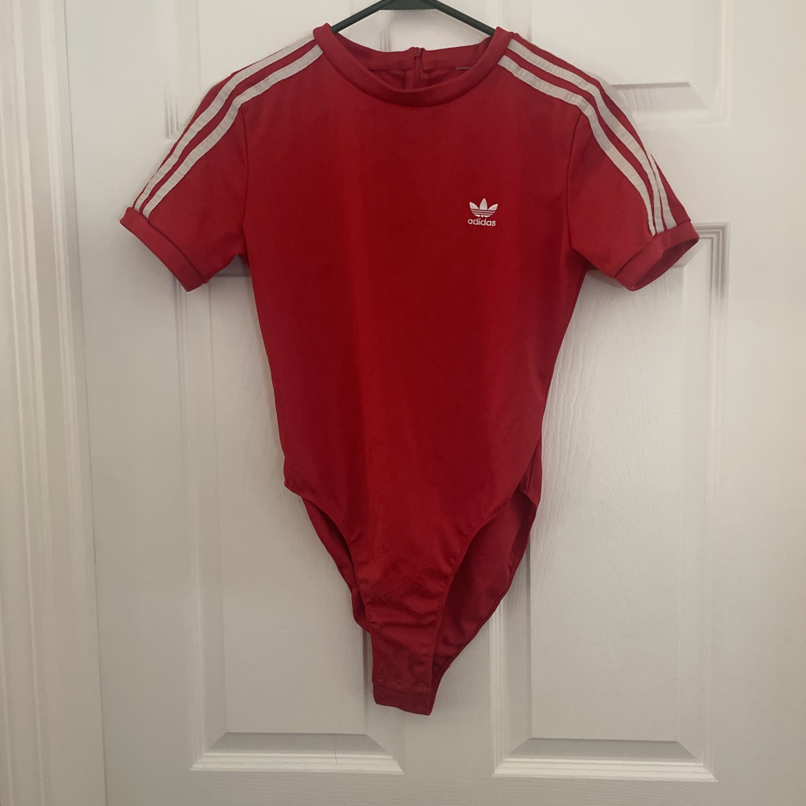 Adidas Originals Short Sleeve Body Suit Scarlet Color Sz S Womens
