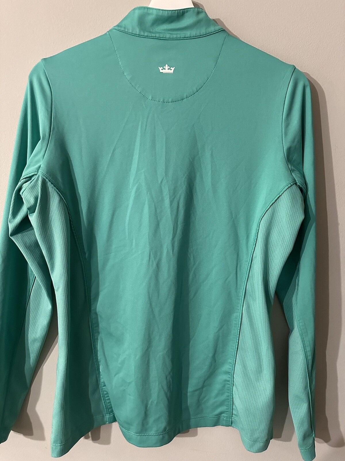 Peter Millar Crown Sport E4 Lightweight Shirt Green 1/4 Zip Size M 50+UPF Top