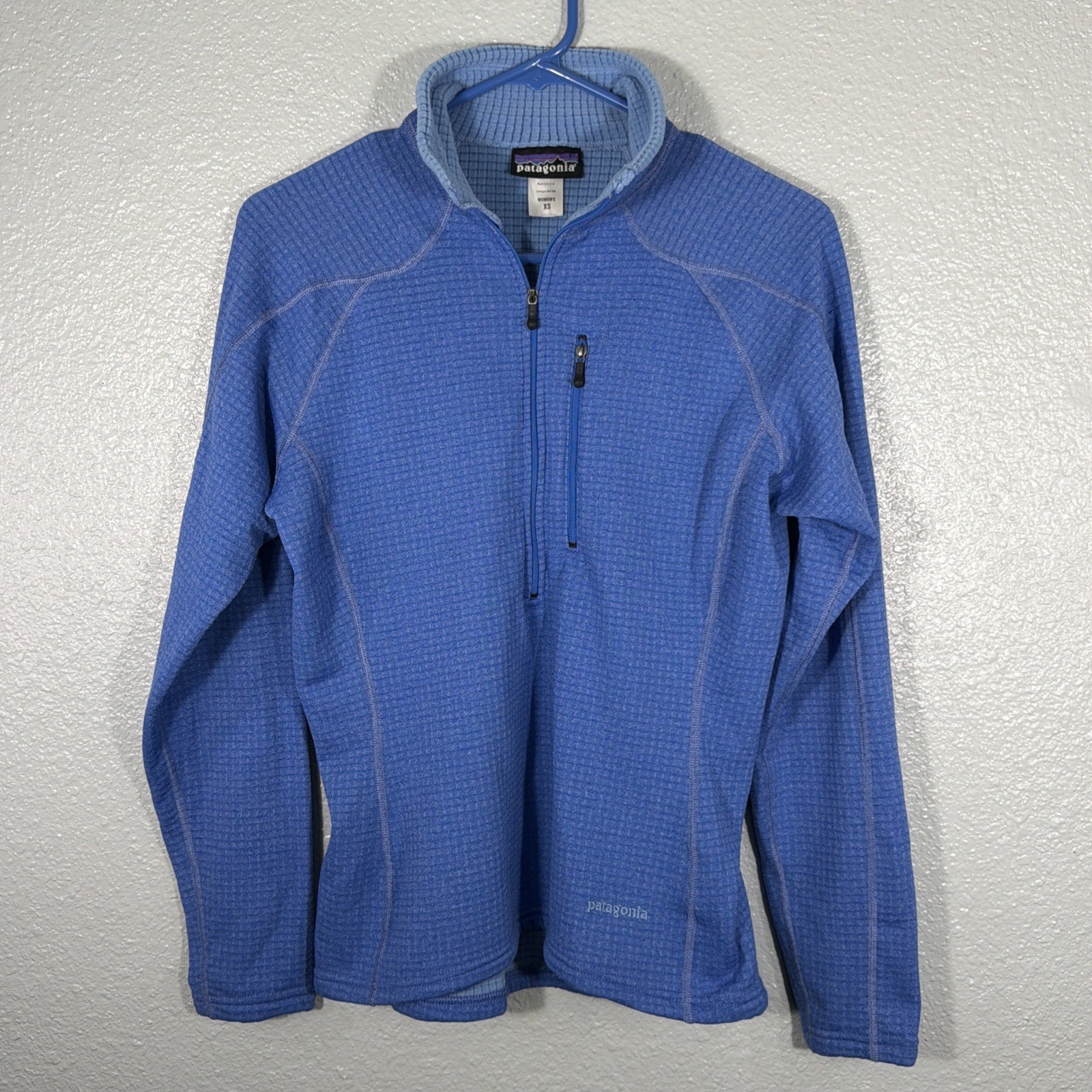 Patagonia R1 Regulator Pullover Waffle Grid Knit Polartec XS Womens Blue