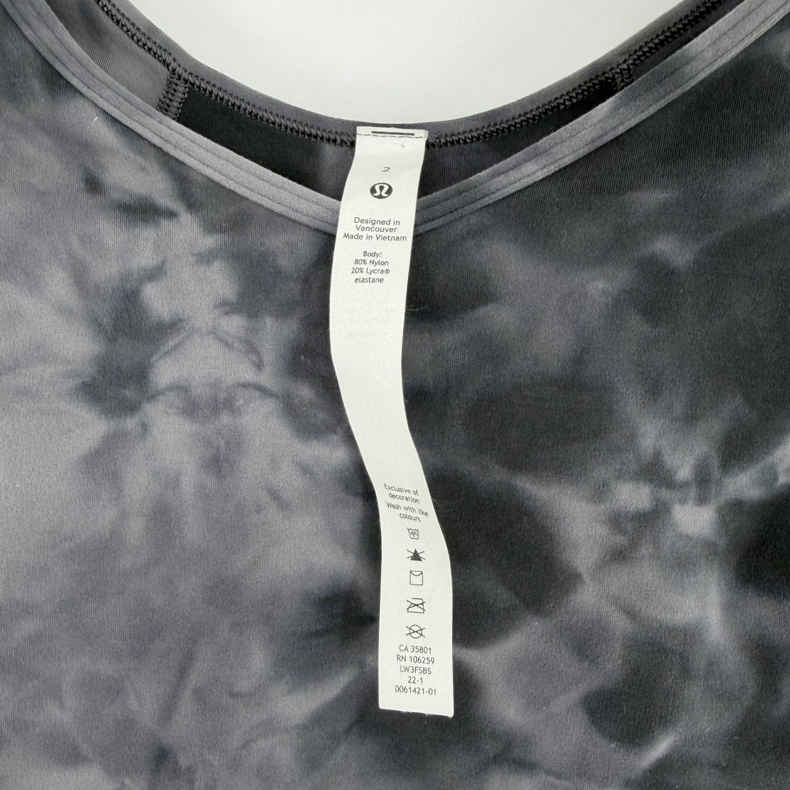 Lululemon Align Tee Size 2 Diamond Dye Graphite Grey Cropped Nulu Yoga Top