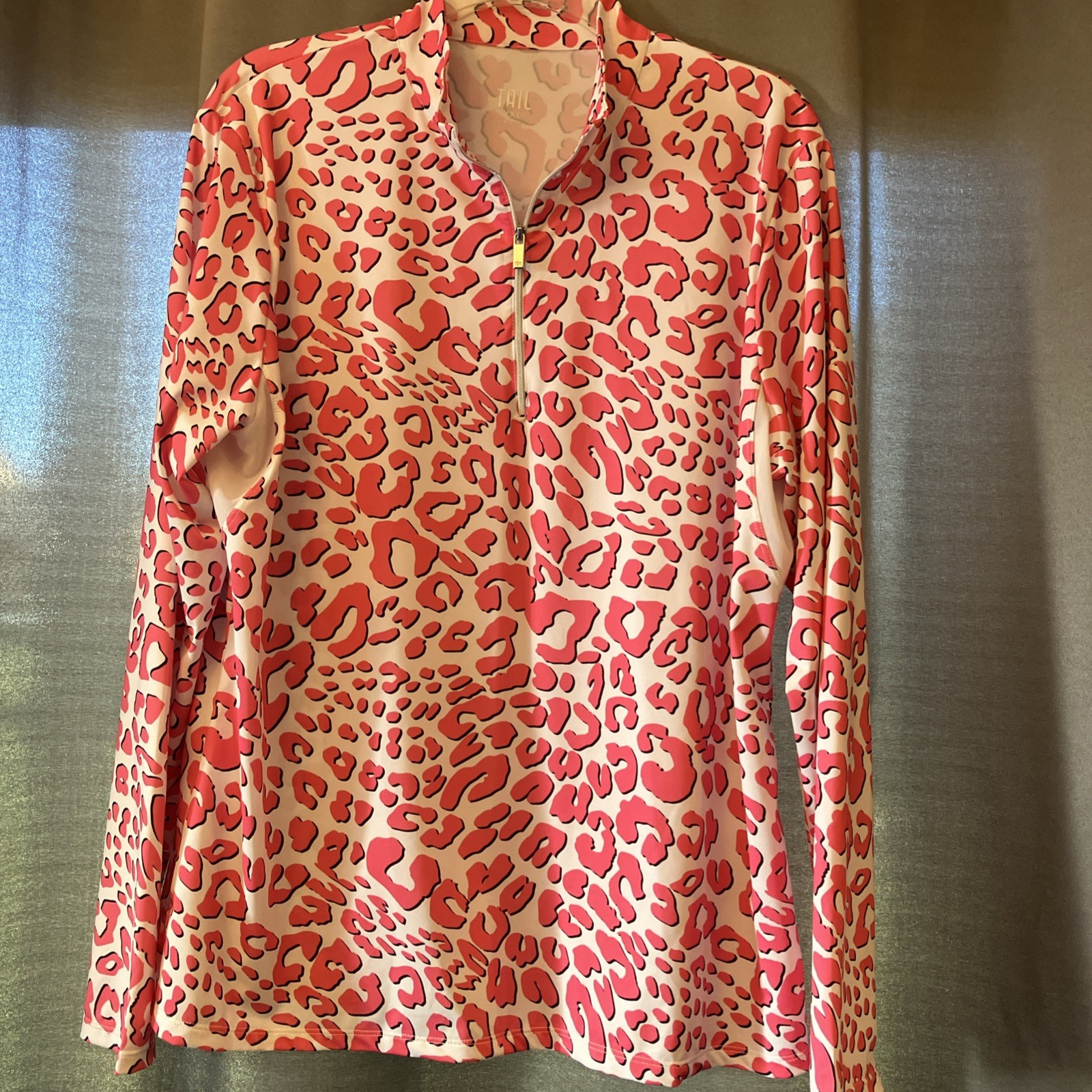 Tail Golf Tennis 1/4 Zip Pullover Womens XXL Pink Cheetah Print