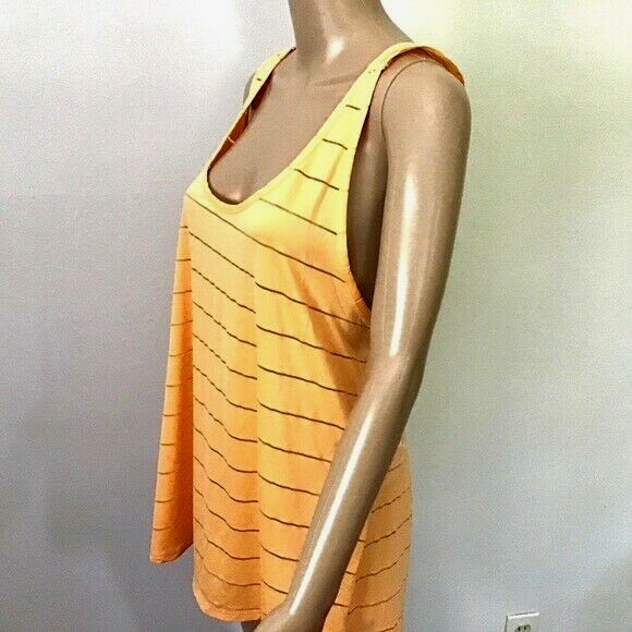 Champion C9 Womens Top Size Medium Orange Ruffle Strap Duo Dry Athleisure Shirt