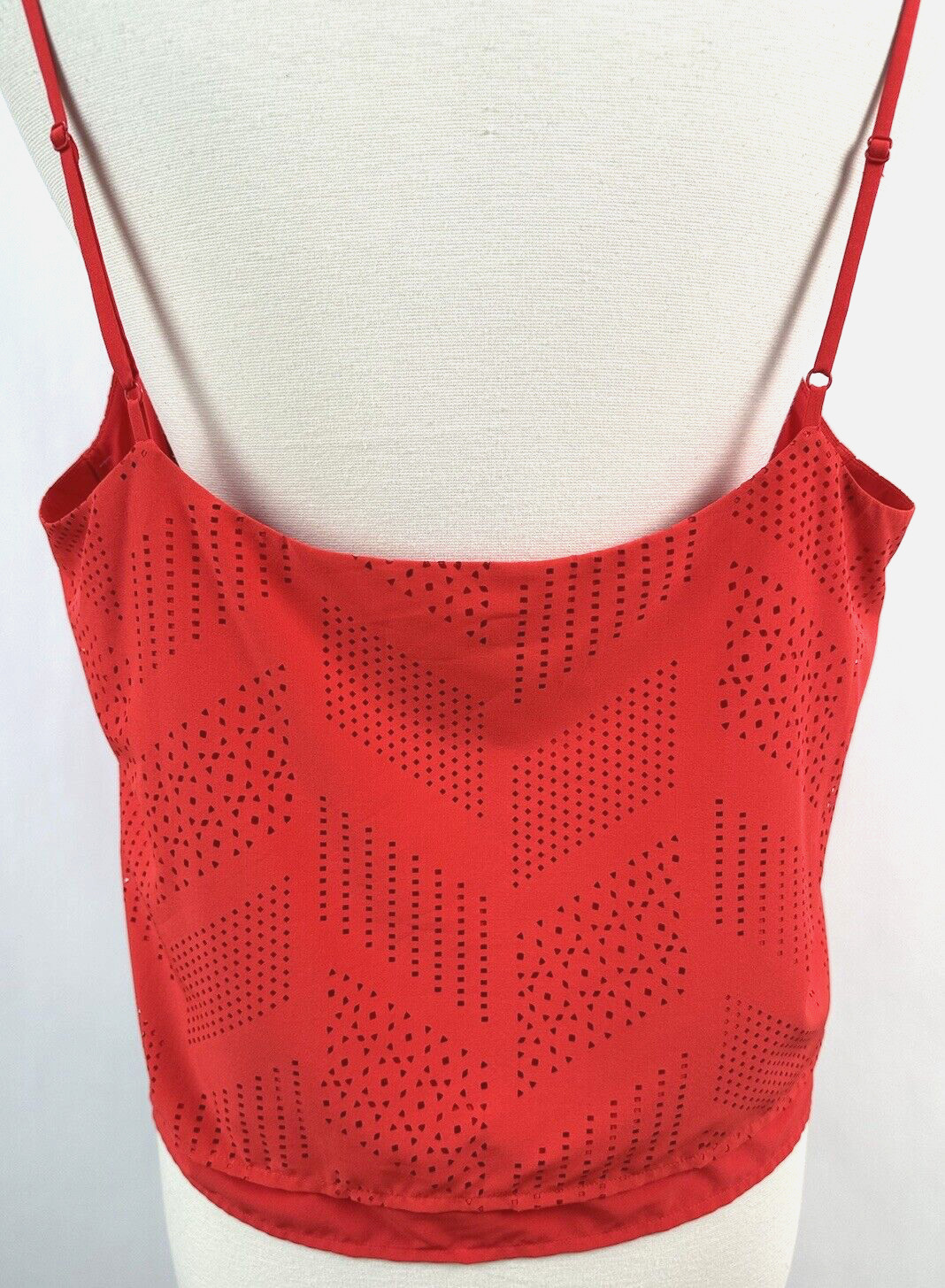 Athleta Perforated Cami XL Saffron Red Orange Athletic Tank Adjustable Strap NWT