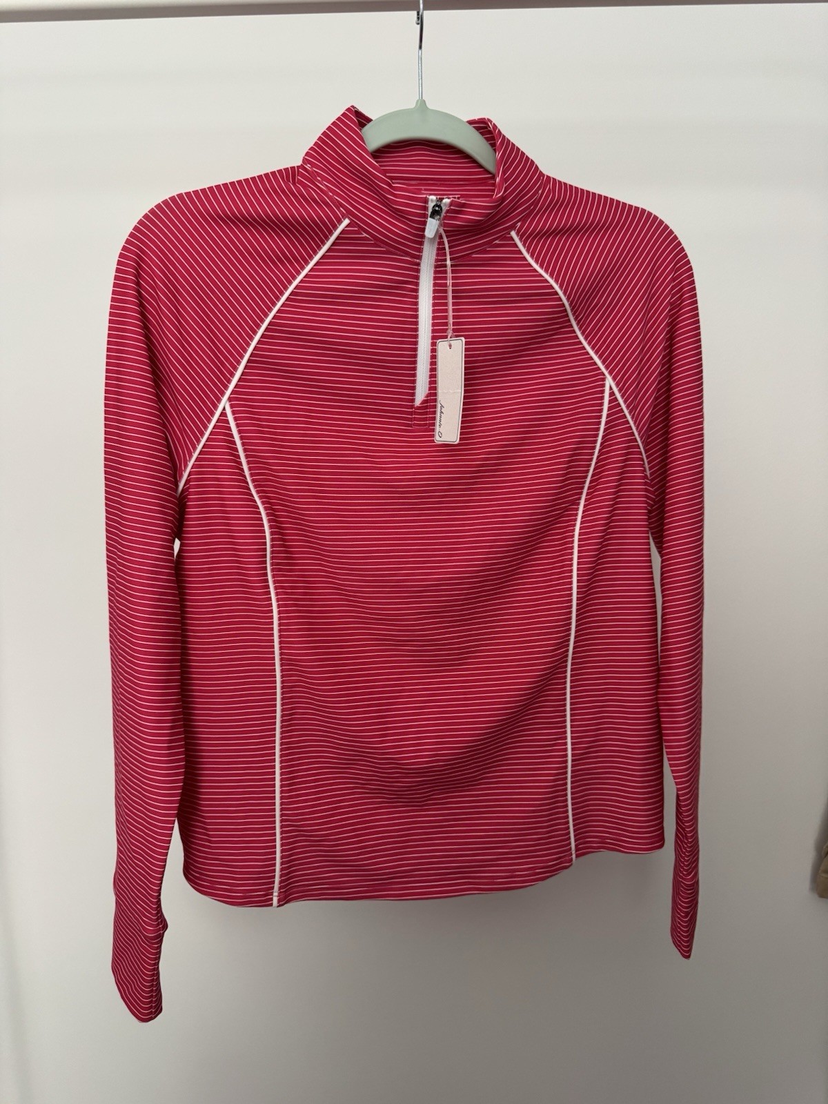 johnnie‑O Women’s Quarter Zip Pullover M | Pink Performance Layer | NWT