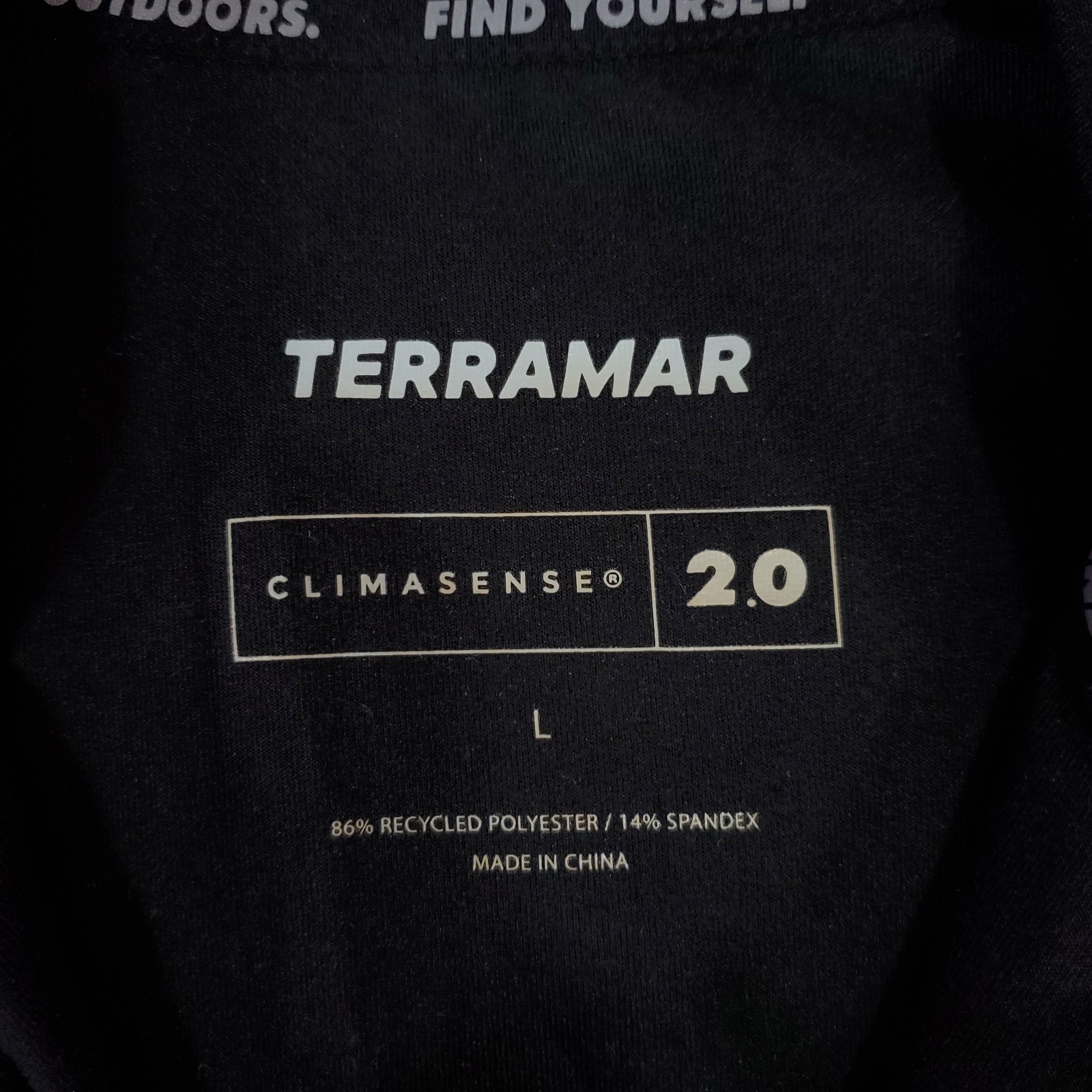 Terramar Womens Large 2.0 Cloud Nine Half Zip Base Layer Top Pullover Black