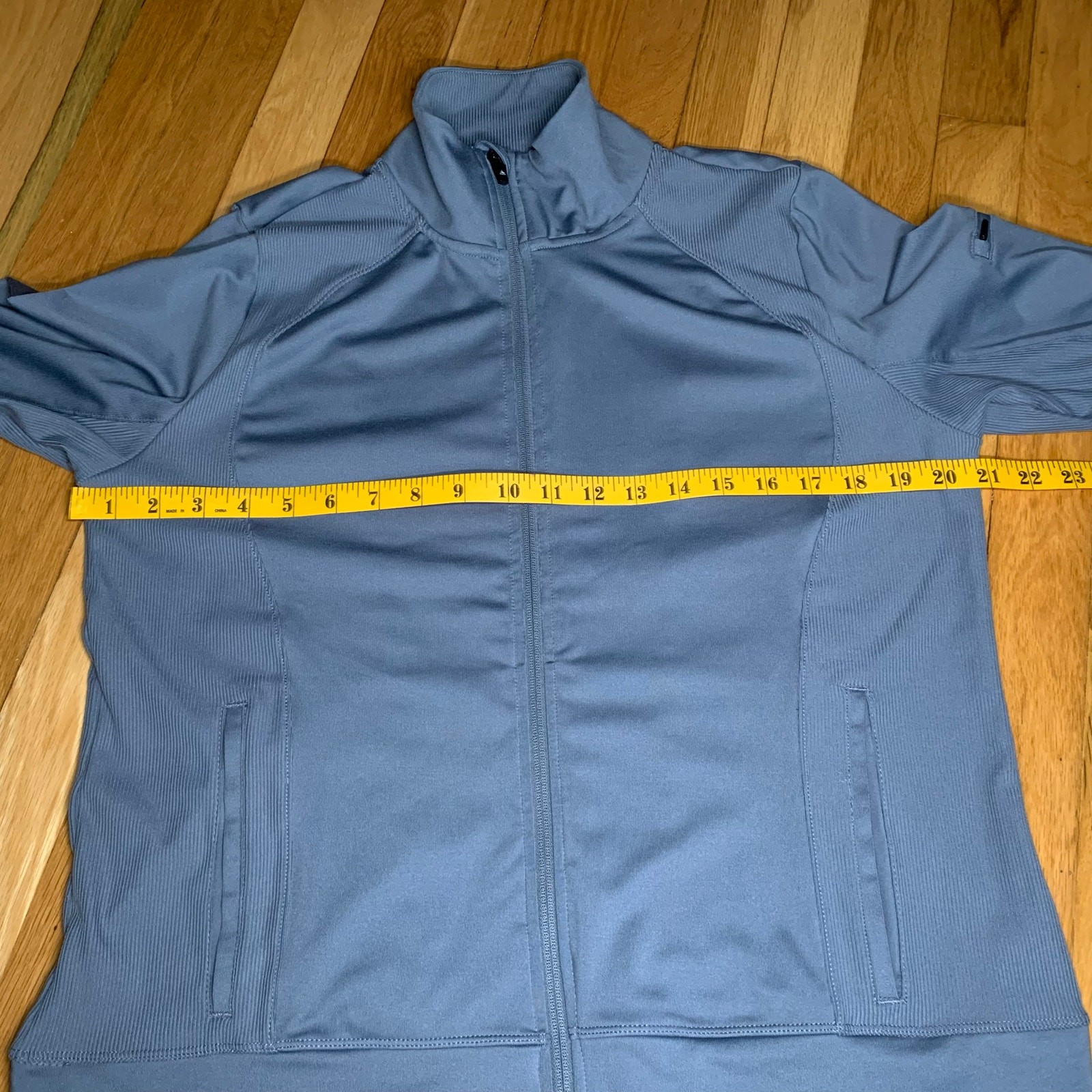 Scoor Athletic Casual Zip Up Shirt Thumb Opening Blue Gray Women’s Size Large