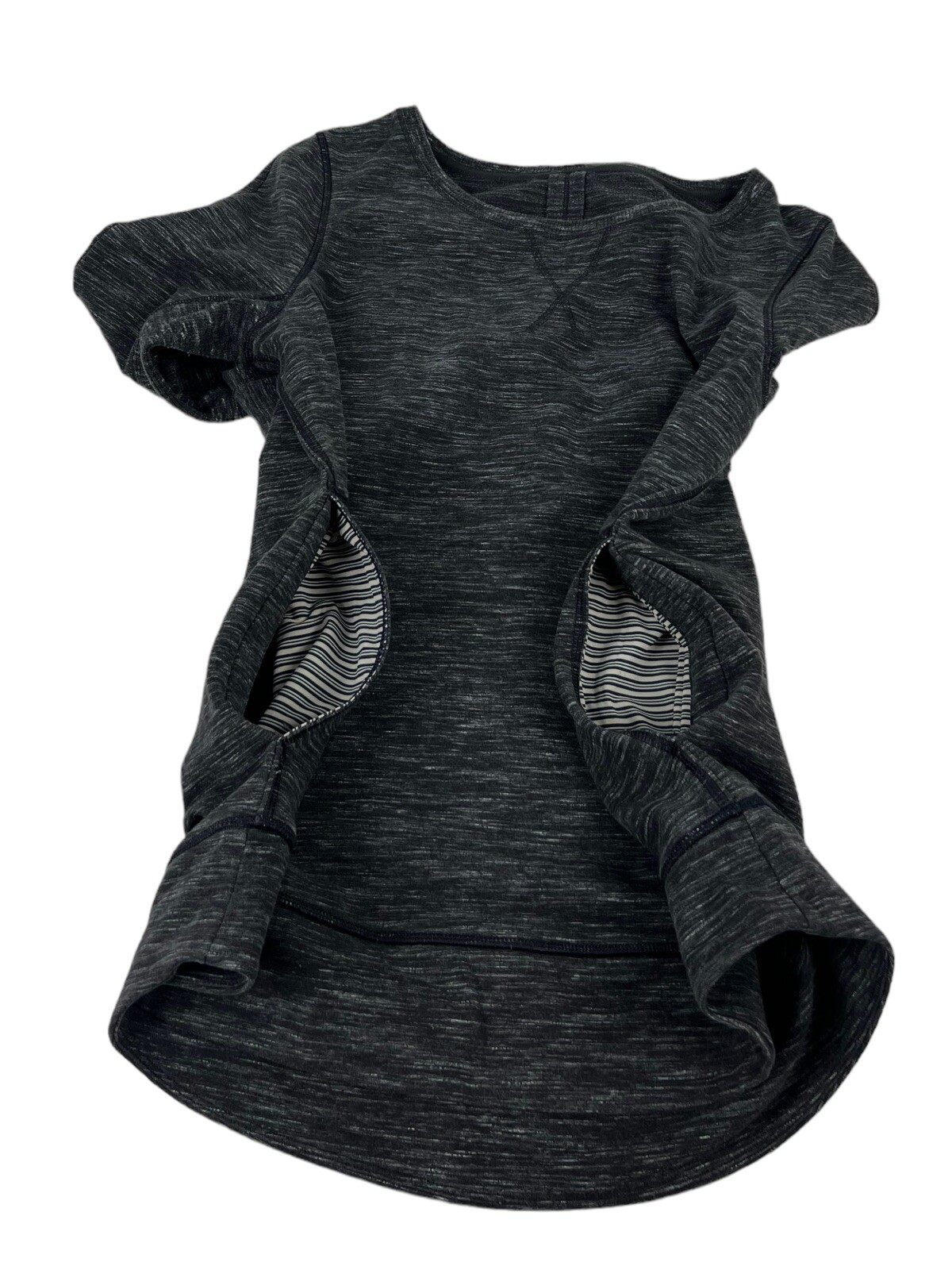 Lululemon Womens 8 Exhalation Pullover Sweatshirt Top Heathered Gray Green EUC