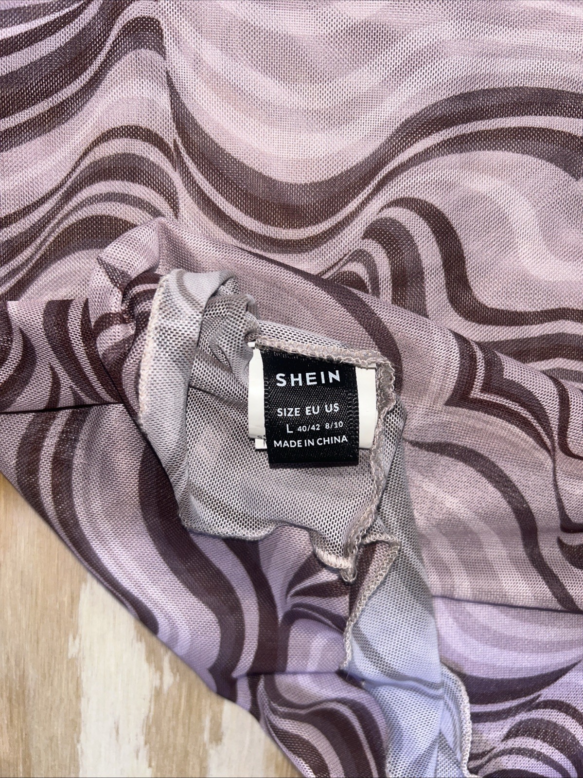 SHEIN Marble Top Mesh Hem Size Large