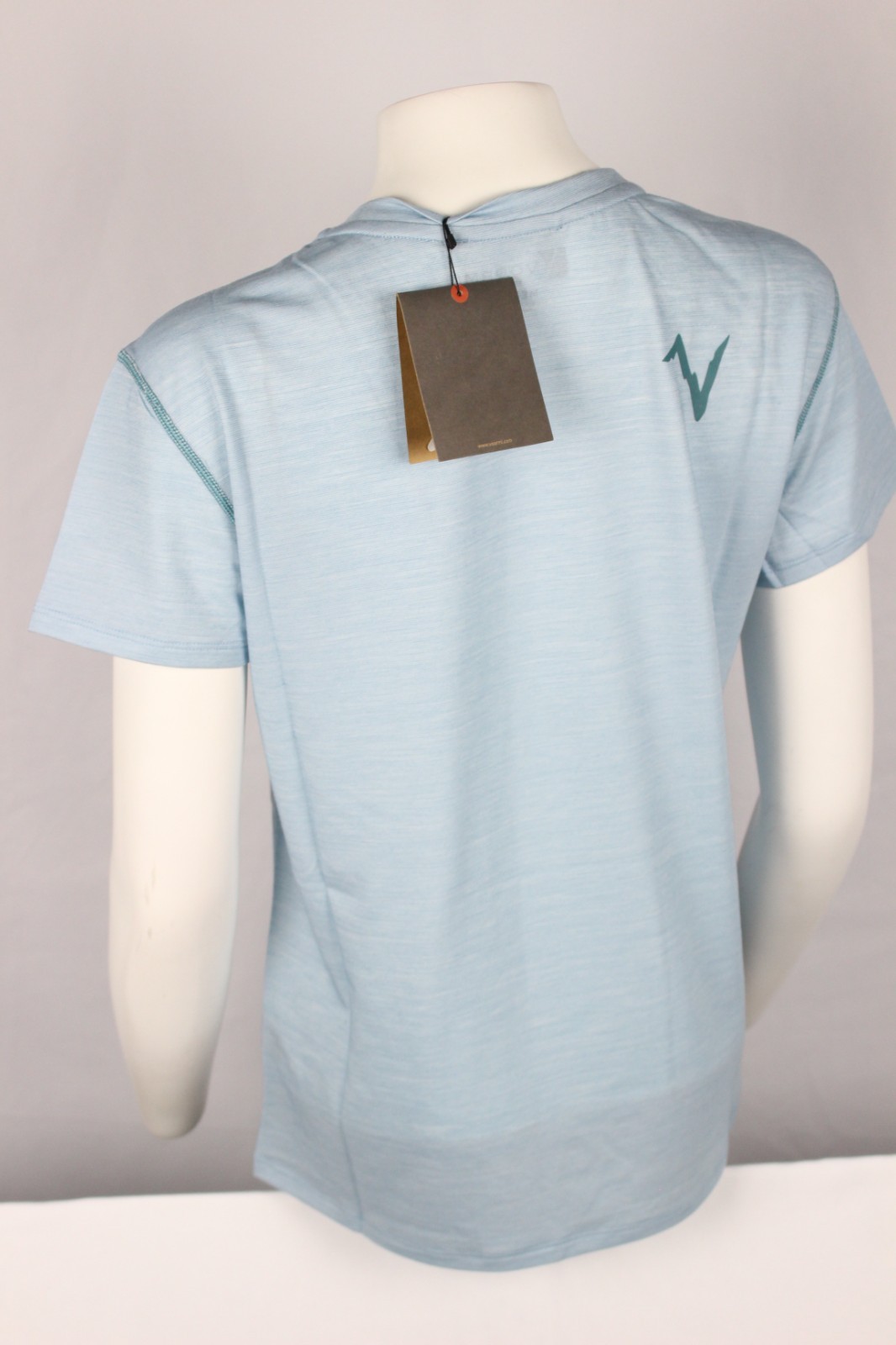 Voormi Women’s Short Sleeve Tech T Shirt Crew Neck Tourmaline Blue