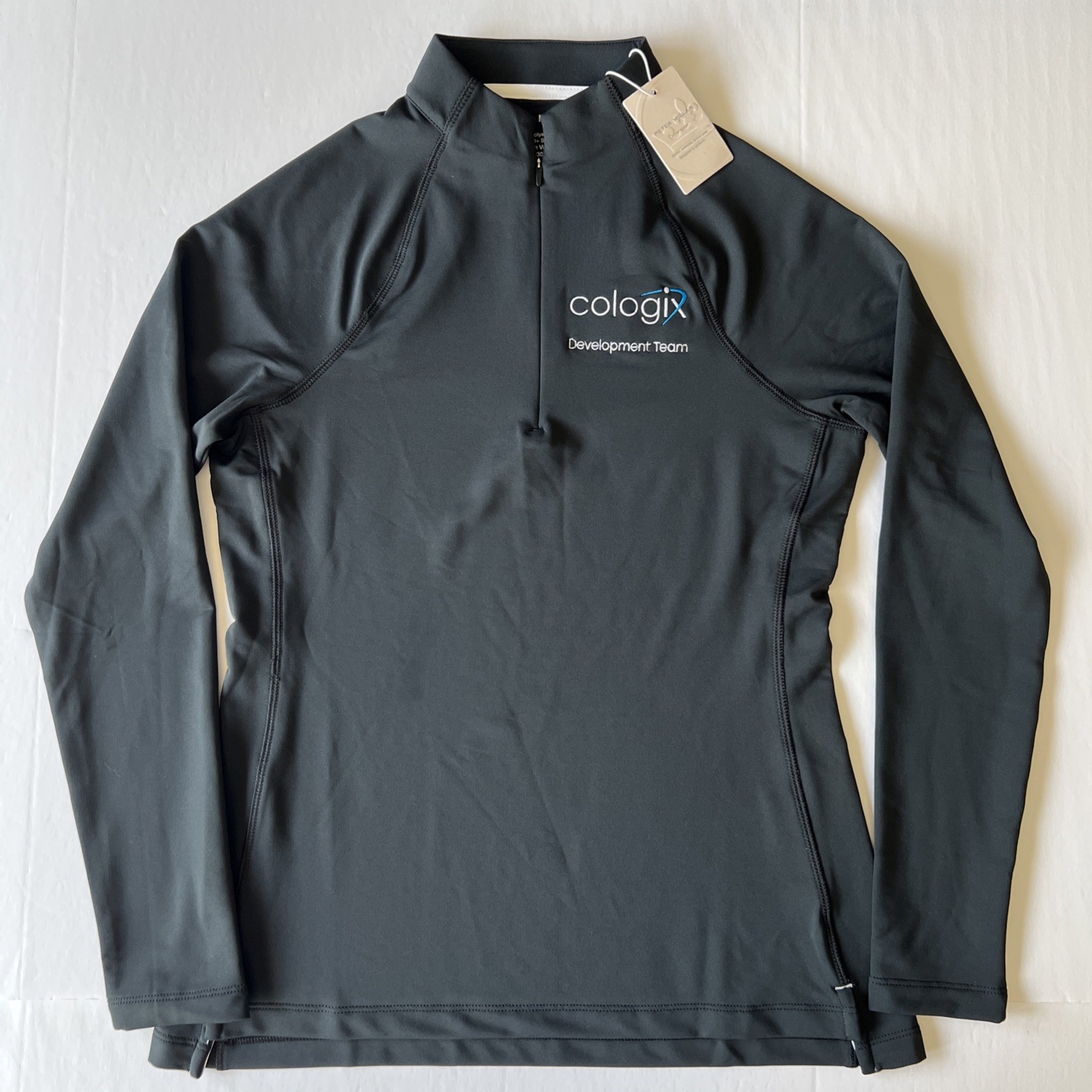 Peter Millar Raglan-Sleeve Perth 1/4 Zip Women’s Small Black LE0EK43 Logo NWT