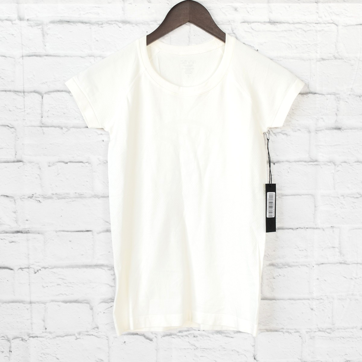 NWT Savvi Womens Size S Performance Raglan Short Sleeve Tee Ivory Athleisure