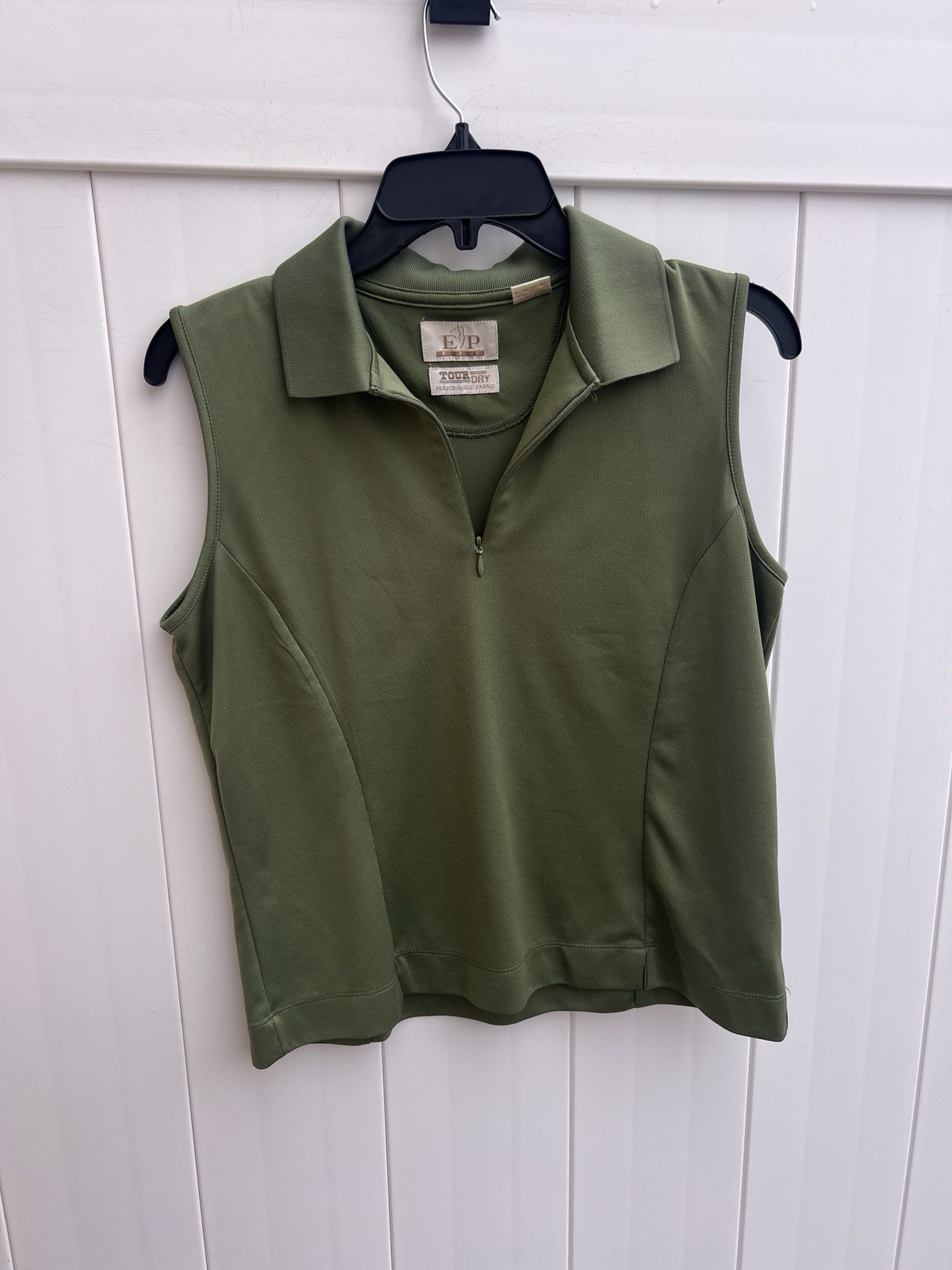 EP Pro Tour Dry Golf Polo Womens Size Medium Sleeveless Pullover Top Green