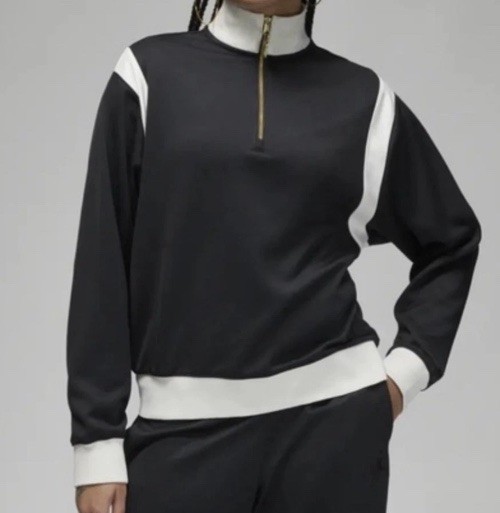 Nike Women’s Air Jordan Heritage Suit Top Black/Sail FB5134-010 Size Medium $110