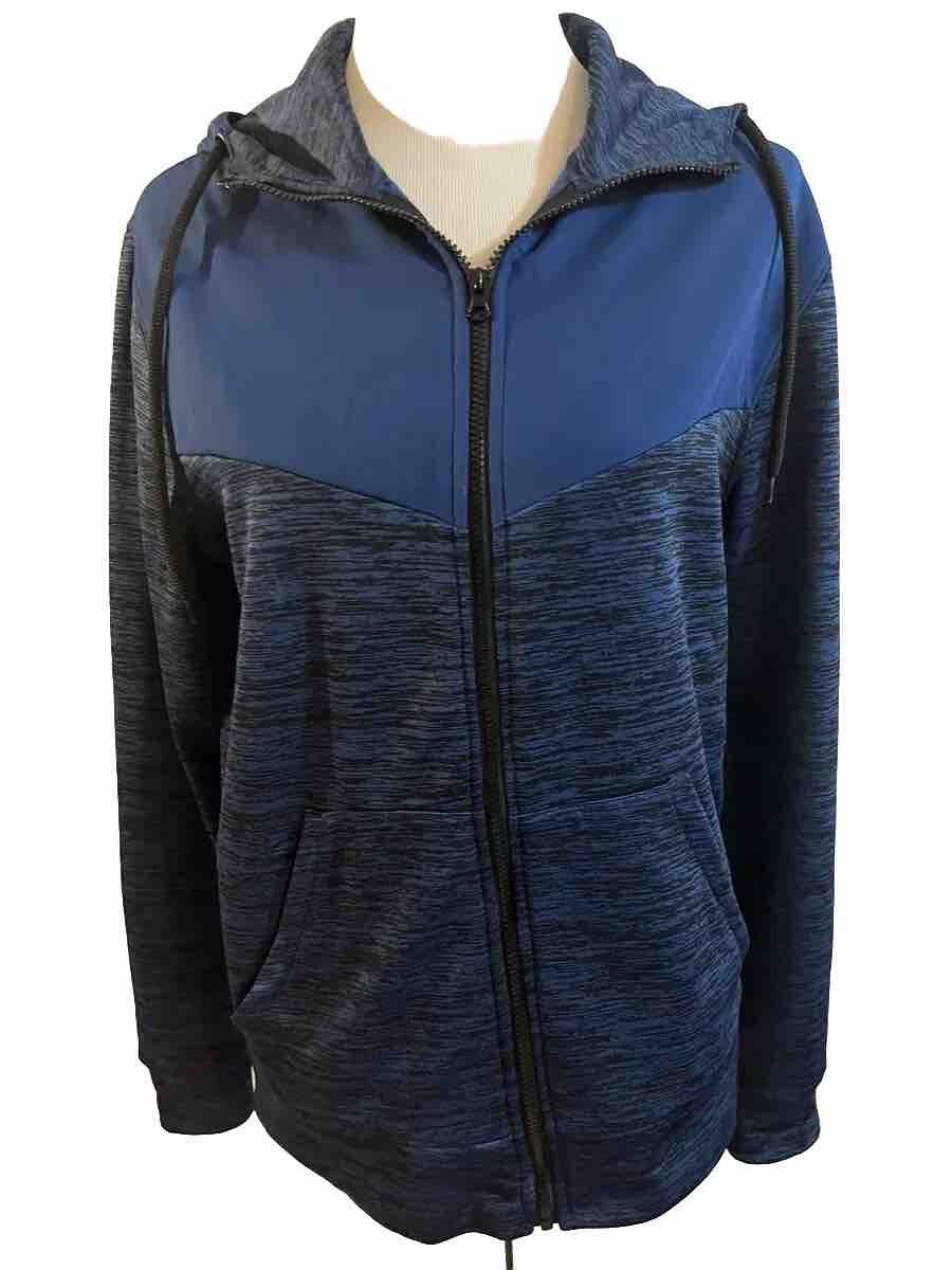 RBX Woman Medium Jacket Active Long sleeve Top Hooded Zip Up Athleisure Blue SzM