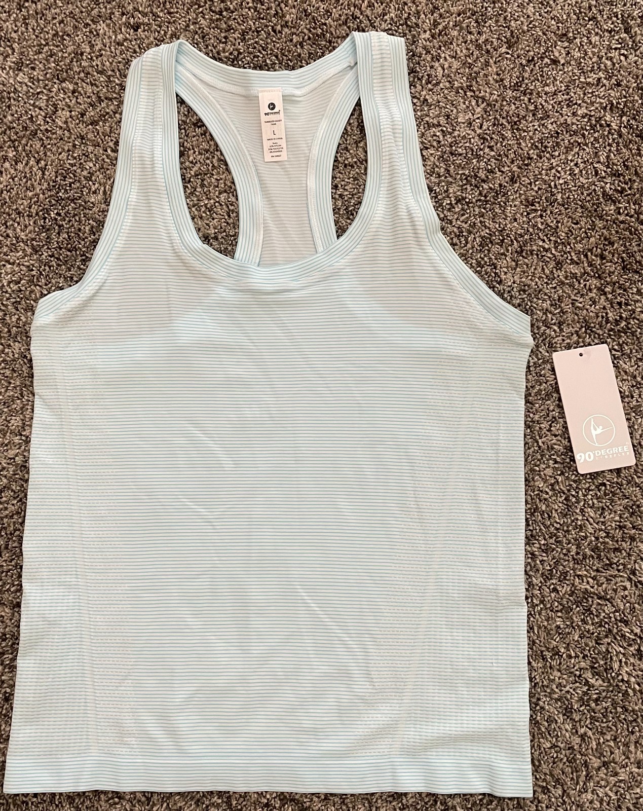 90 degree by reflex women’s seamless canddy tank SZ:L White/Larimar (ORG:$36)